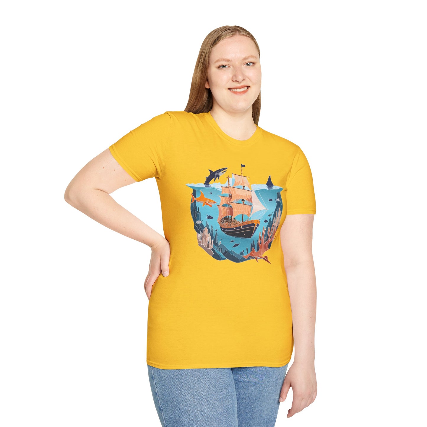 Ocean Tee Shirt, Ocean Shirt, Shirt with Ocean, U boat Tees, Shirt with U-Boat