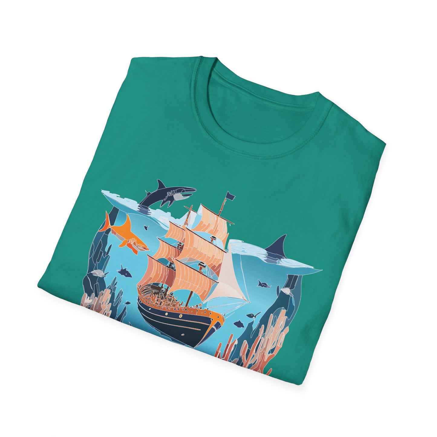 Ocean Tee Shirt, Ocean Shirt, Shirt with Ocean, U boat Tees, Shirt with U-Boat