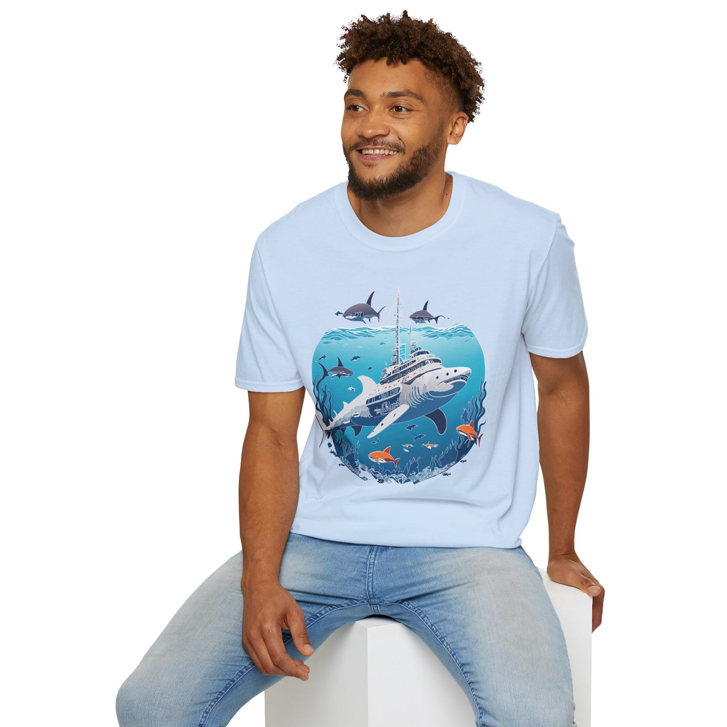 Ocean Tee Shirt, Ocean Shirt, Shirt with Ocean, U boat Tees, Shirt with U-Boat