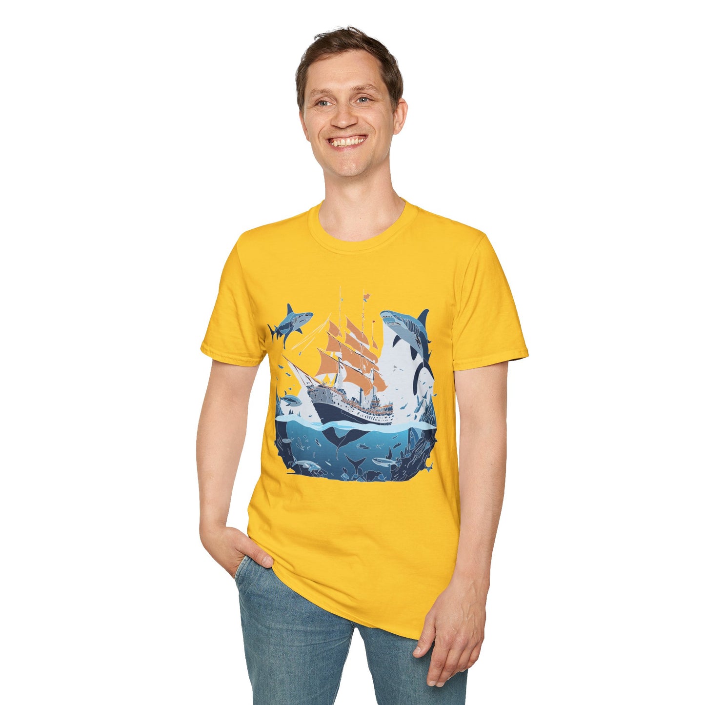 Ocean Tee Shirt, Ocean Shirt, Shirt with Ocean, U boat Tees, Shirt with U-Boat