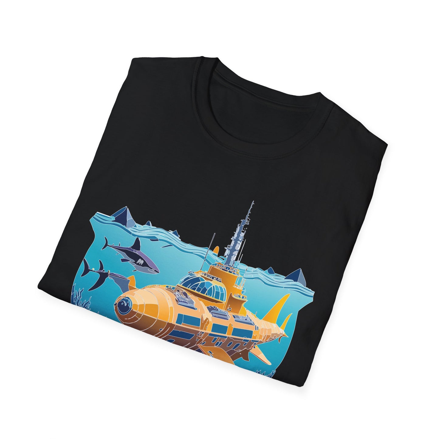 Ocean Tee Shirt, Ocean Shirt, Shirt with Ocean, U boat Tees, Shirt with U-Boat