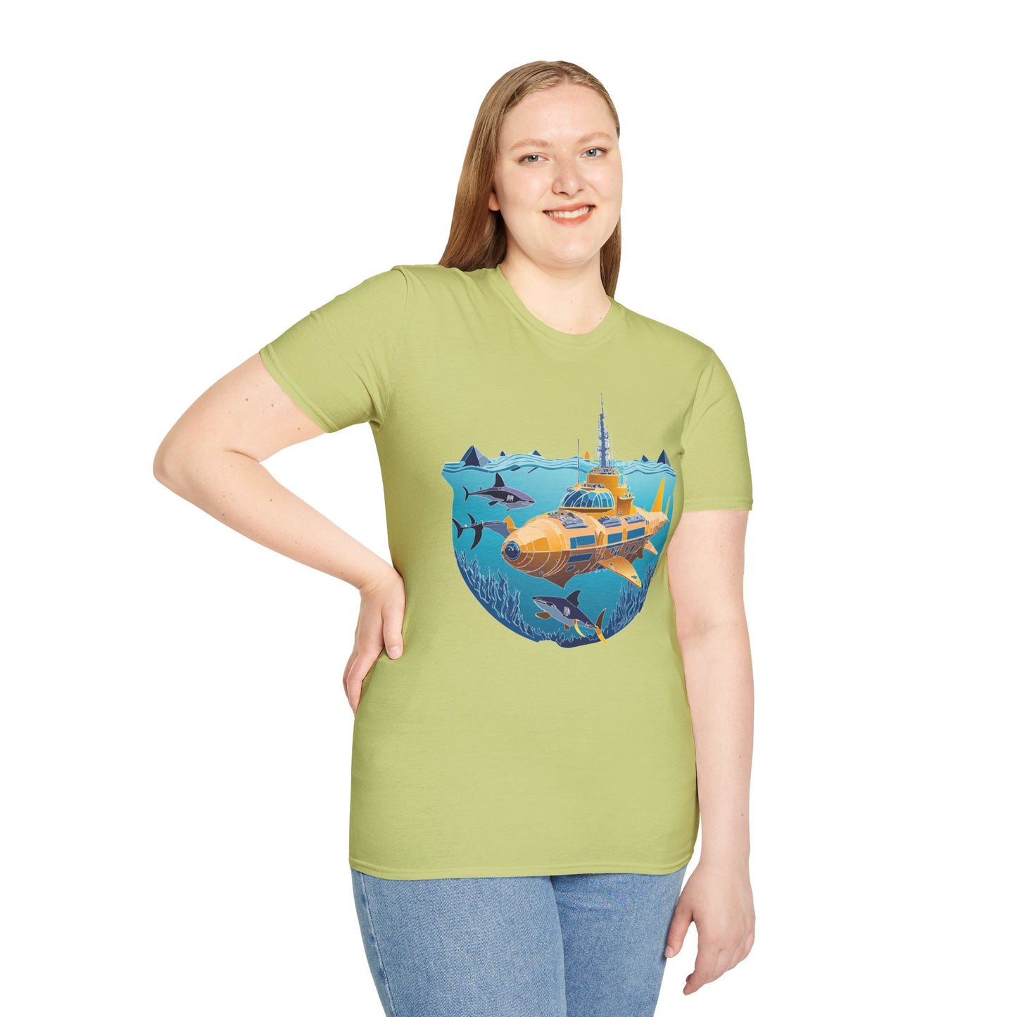 Ocean Tee Shirt, Ocean Shirt, Shirt with Ocean, U boat Tees, Shirt with U-Boat