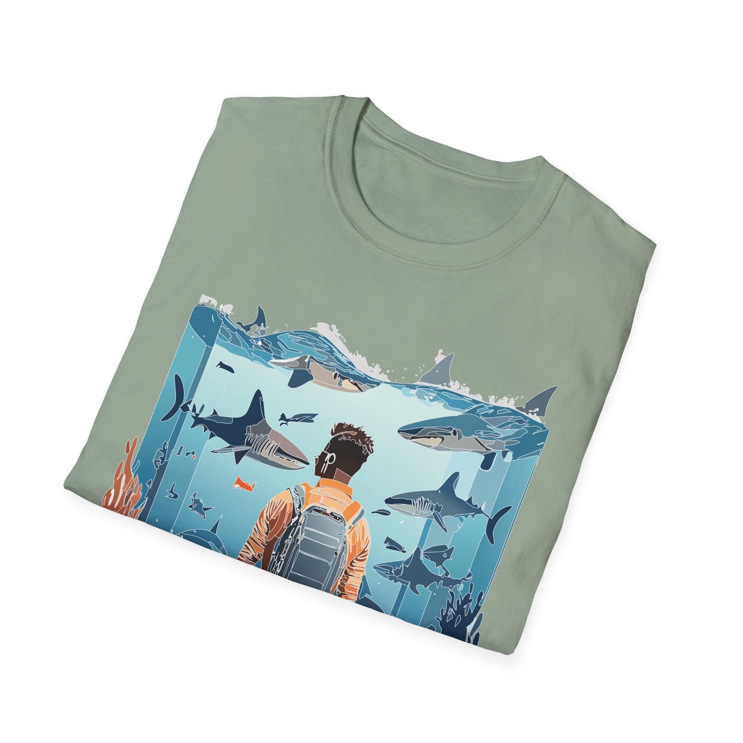 Ocean Tee Shirt, Ocean Shirt, Shirt with Ocean, U boat Tees, Shirt with U-Boat