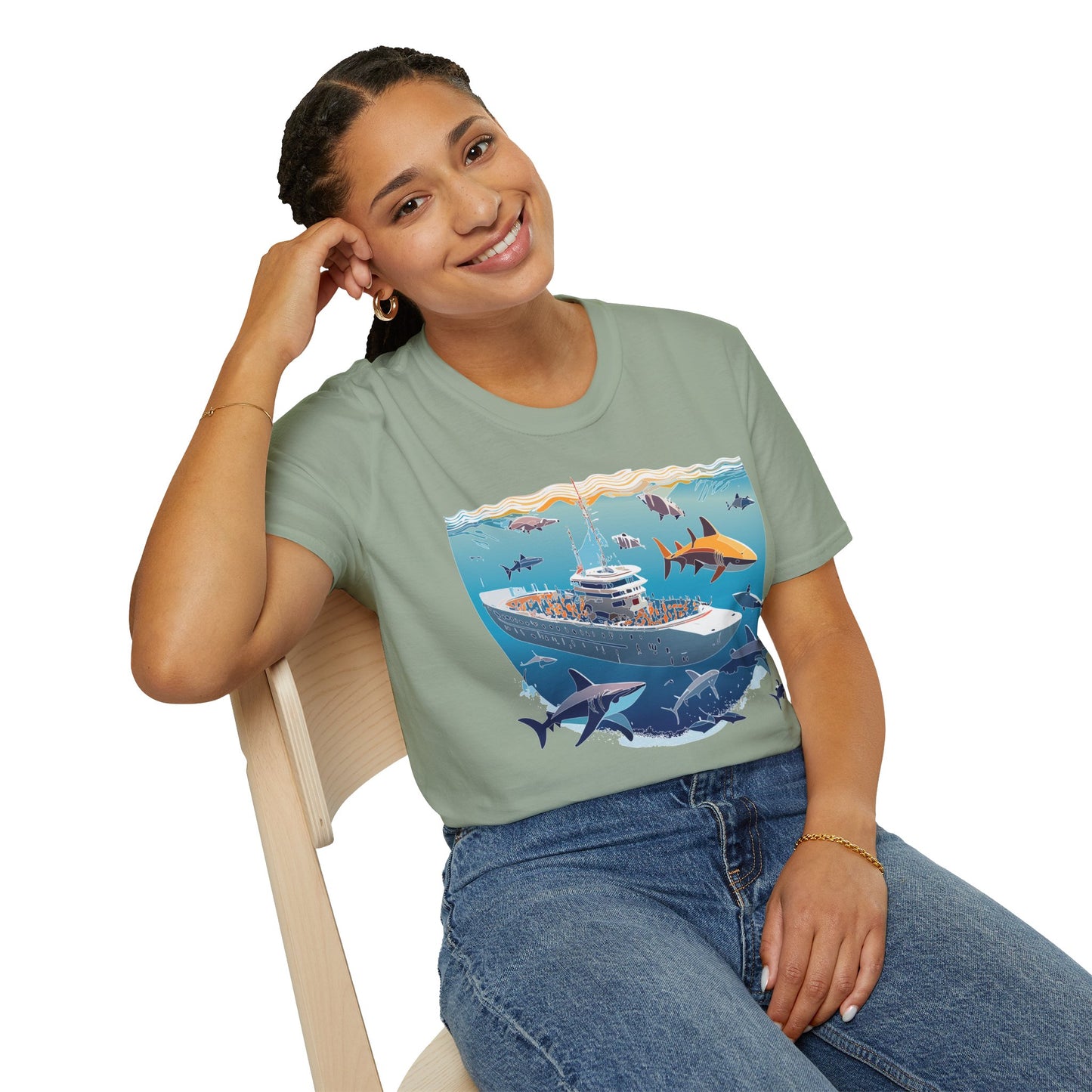 Ocean Tee Shirt, Ocean Shirt, Shirt with Ocean, U boat Tees, Shirt with U-Boat