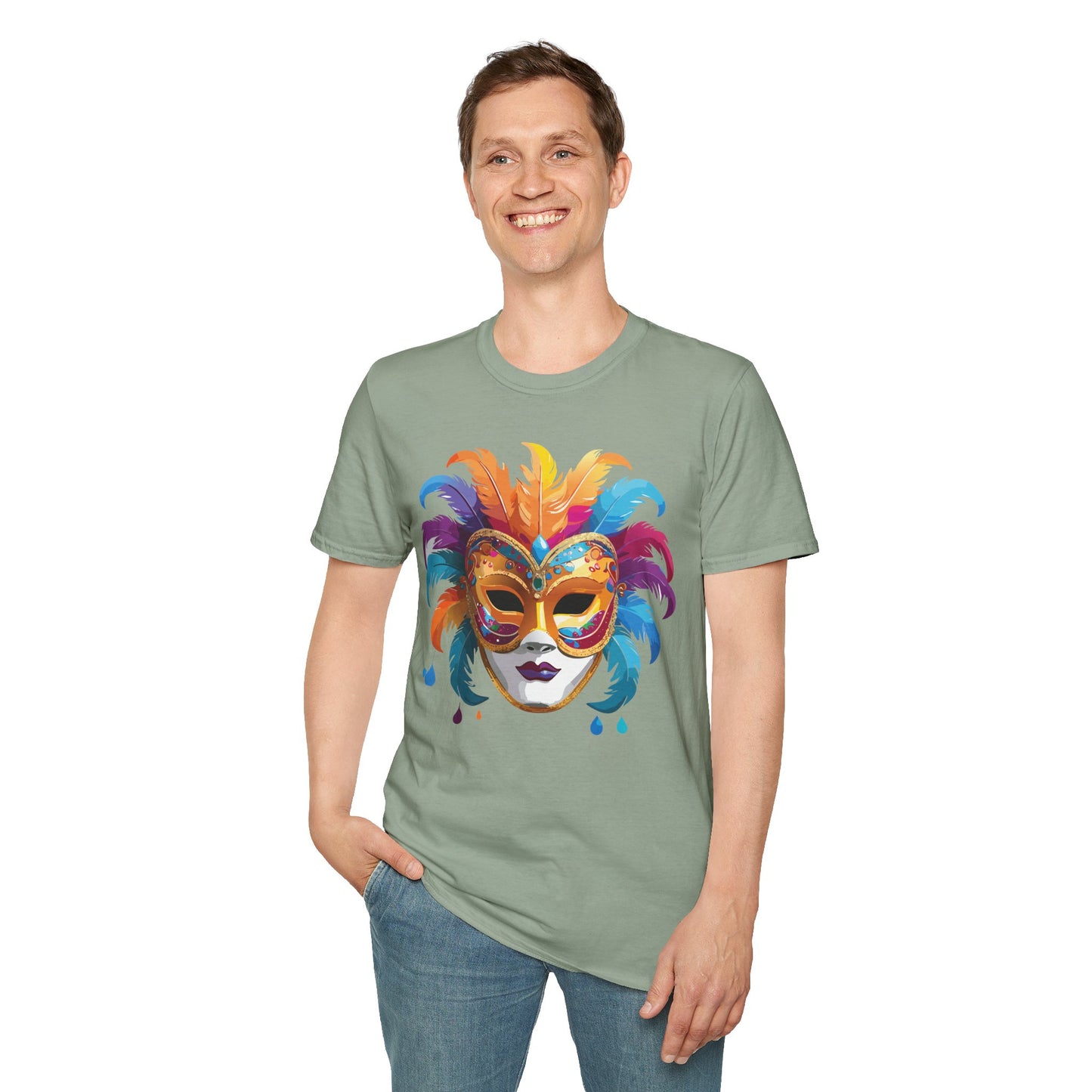 Mask Tee Shirt, Mask Shirt, Shirt with Mask, Masquerade Tees