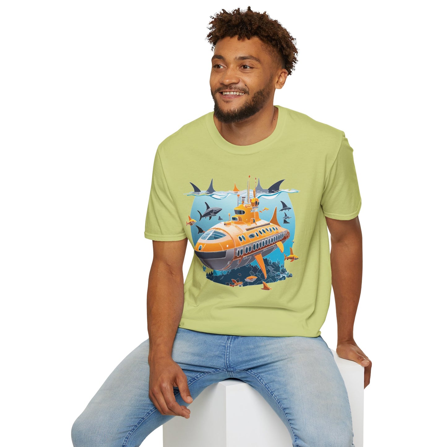 Ocean Tee Shirt, Ocean Shirt, Shirt with Ocean, U boat Tees, Shirt with U-Boat