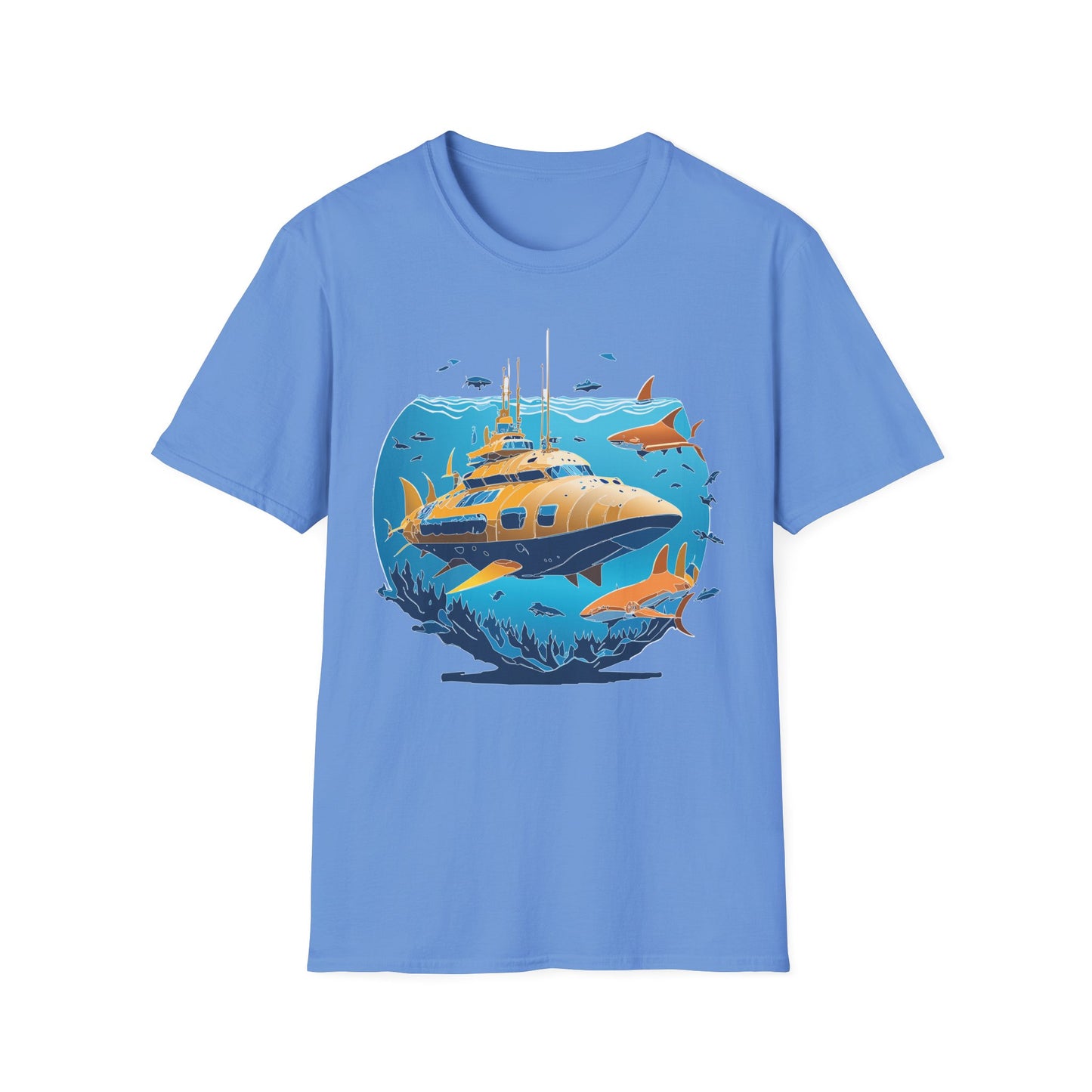 Ocean Tee Shirt, Ocean Shirt, Shirt with Ocean, U boat Tees, Shirt with U-Boat