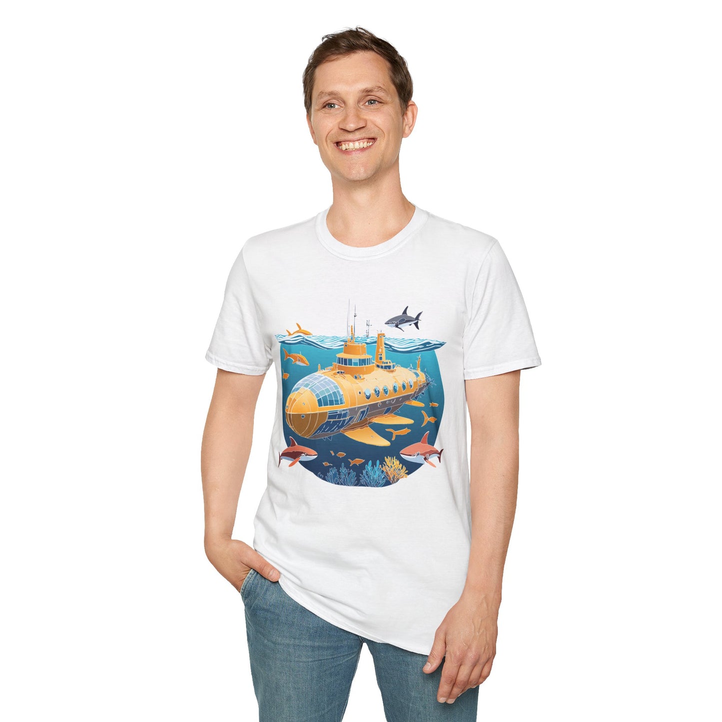Ocean Tee Shirt, Ocean Shirt, Shirt with Ocean, U boat Tees, Shirt with U-Boat