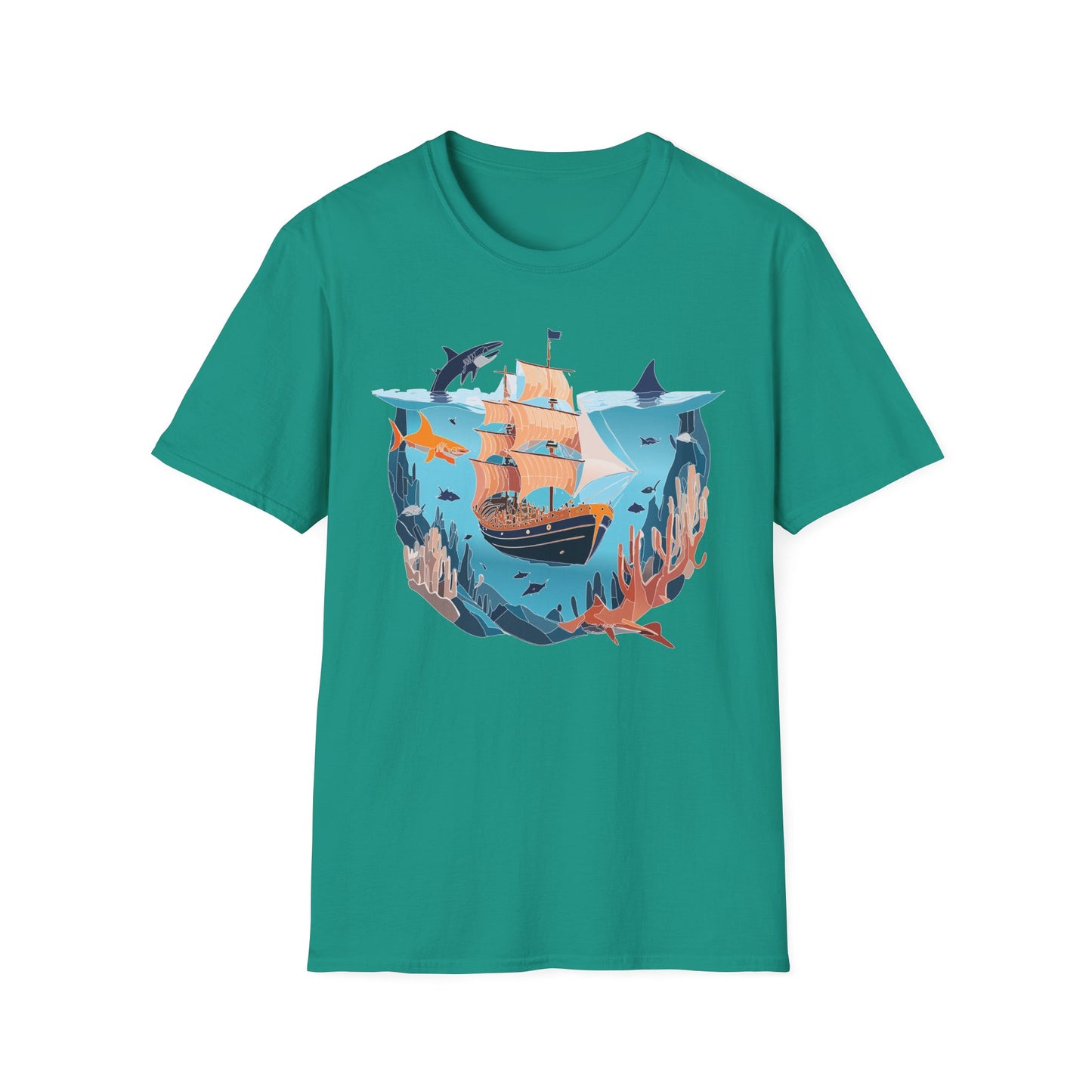 Ocean Tee Shirt, Ocean Shirt, Shirt with Ocean, U boat Tees, Shirt with U-Boat
