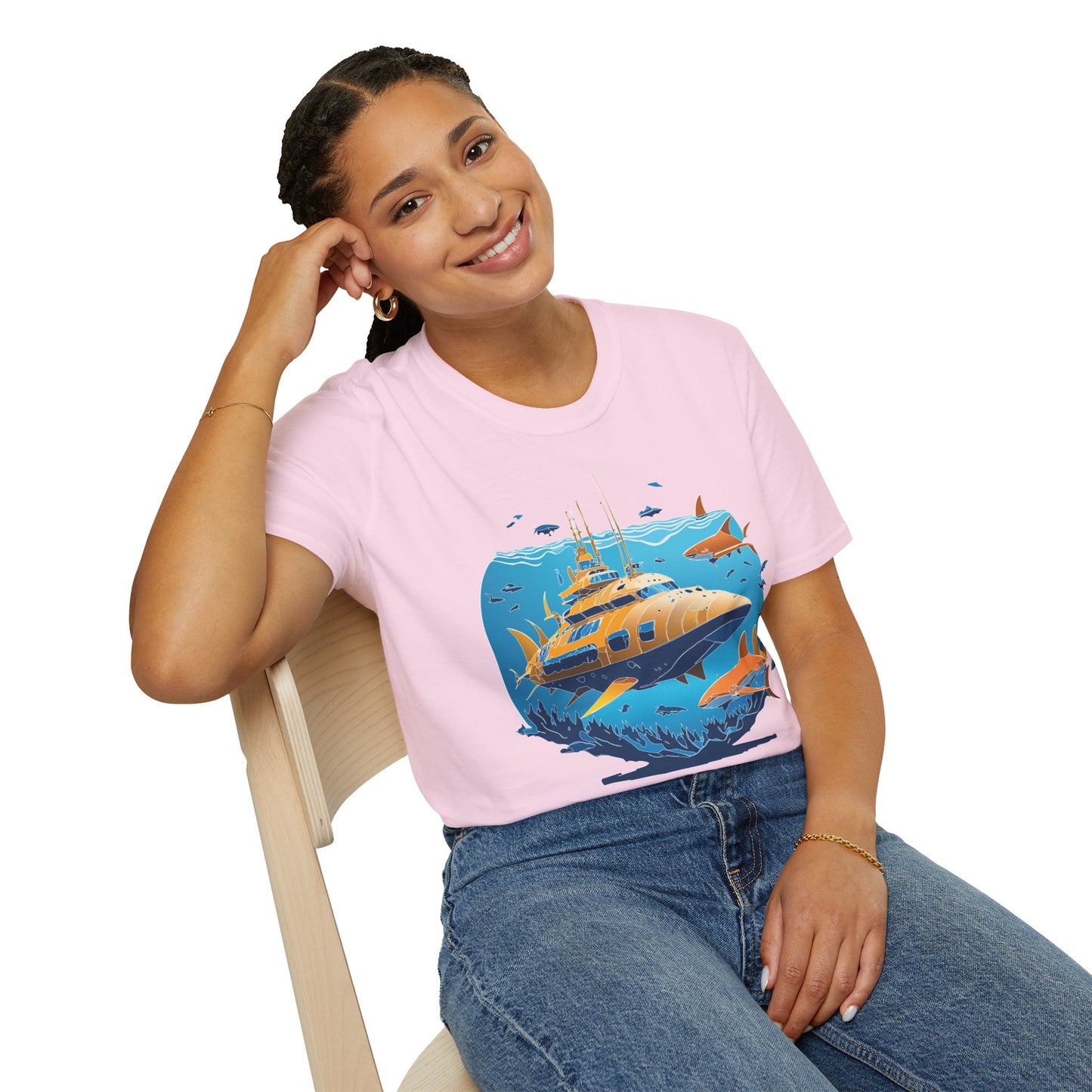 Ocean Tee Shirt, Ocean Shirt, Shirt with Ocean, U boat Tees, Shirt with U-Boat