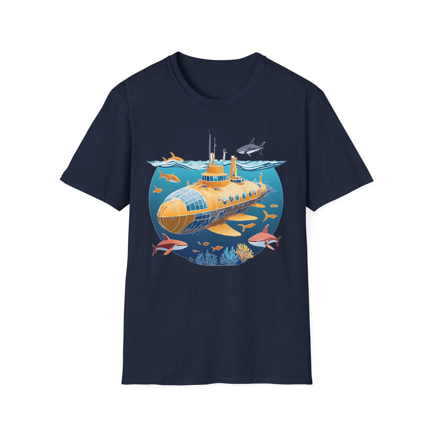 Ocean Tee Shirt, Ocean Shirt, Shirt with Ocean, U boat Tees, Shirt with U-Boat