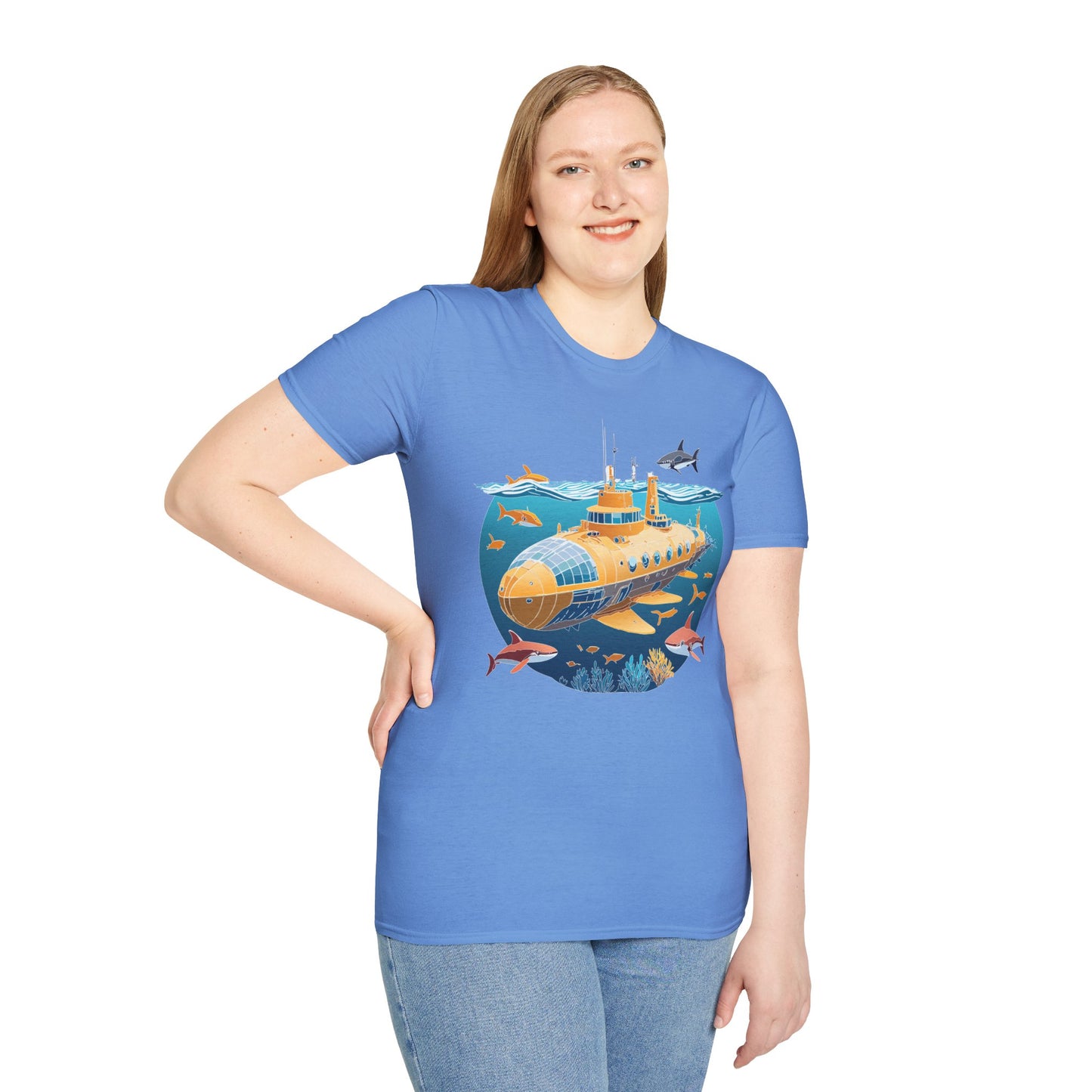 Ocean Tee Shirt, Ocean Shirt, Shirt with Ocean, U boat Tees, Shirt with U-Boat