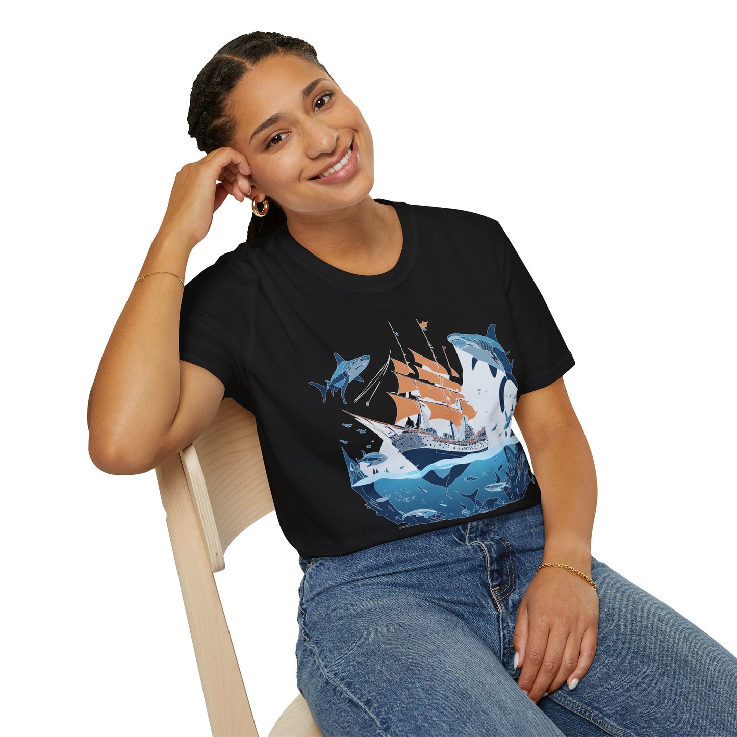 Ocean Tee Shirt, Ocean Shirt, Shirt with Ocean, U boat Tees, Shirt with U-Boat