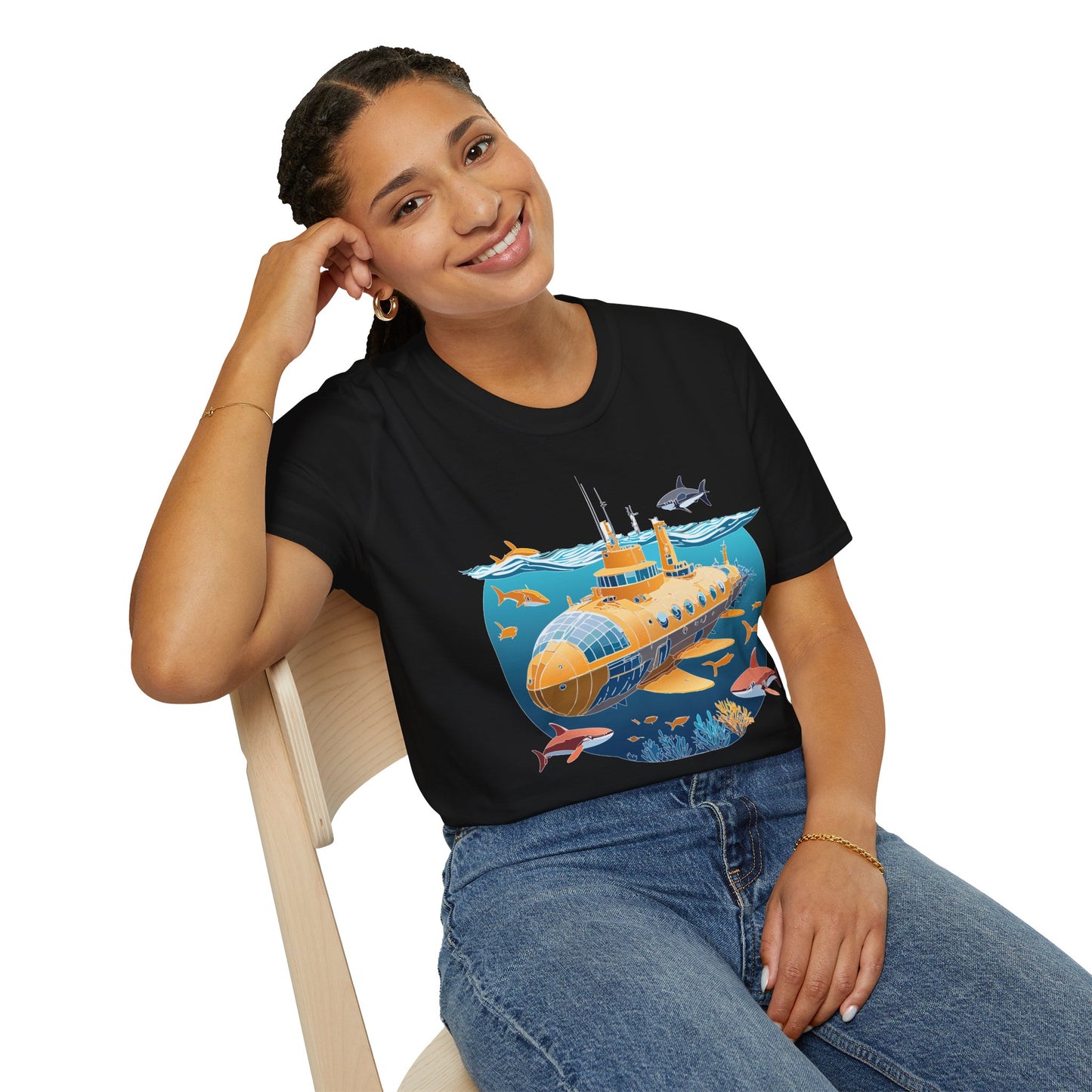 Ocean Tee Shirt, Ocean Shirt, Shirt with Ocean, U boat Tees, Shirt with U-Boat