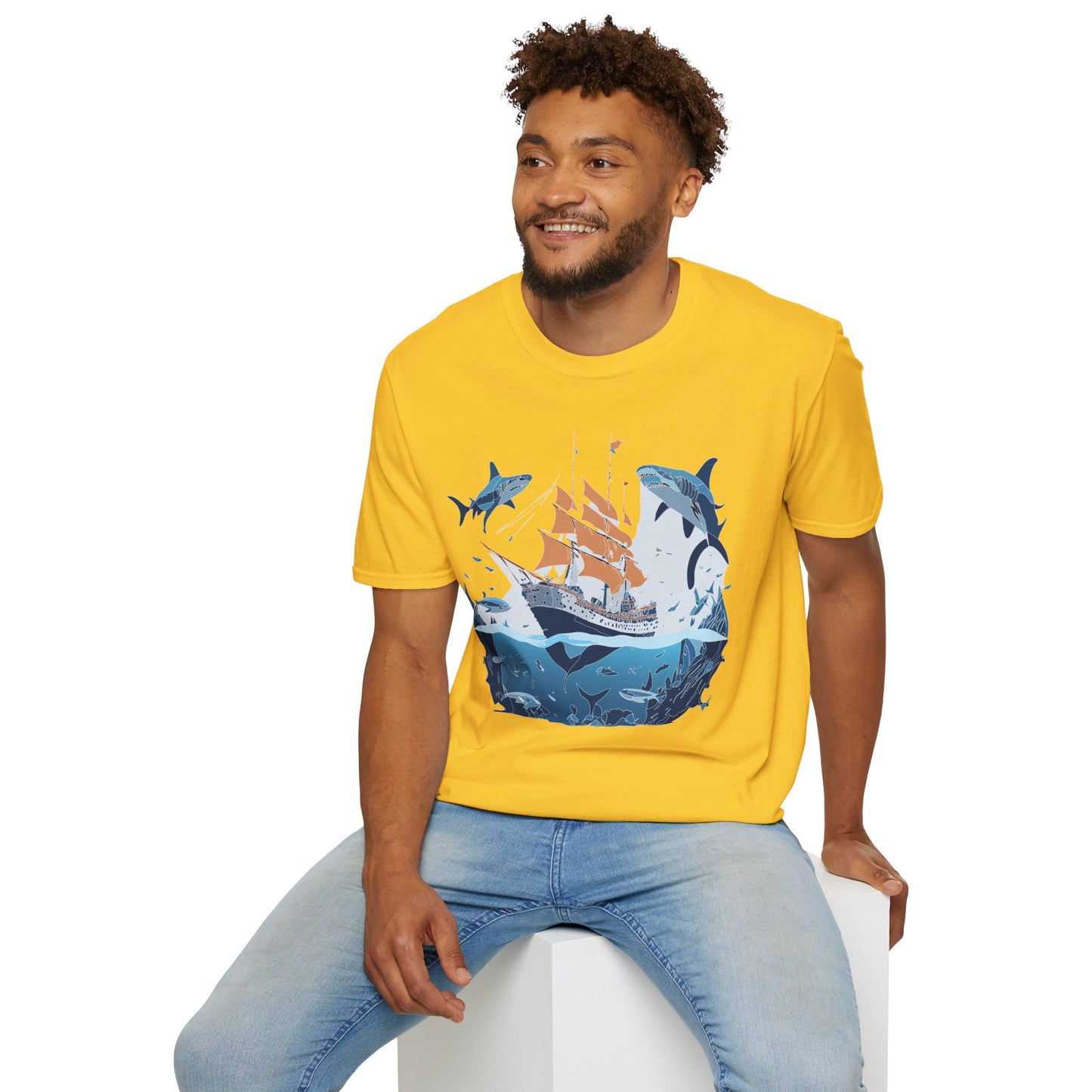 Ocean Tee Shirt, Ocean Shirt, Shirt with Ocean, U boat Tees, Shirt with U-Boat