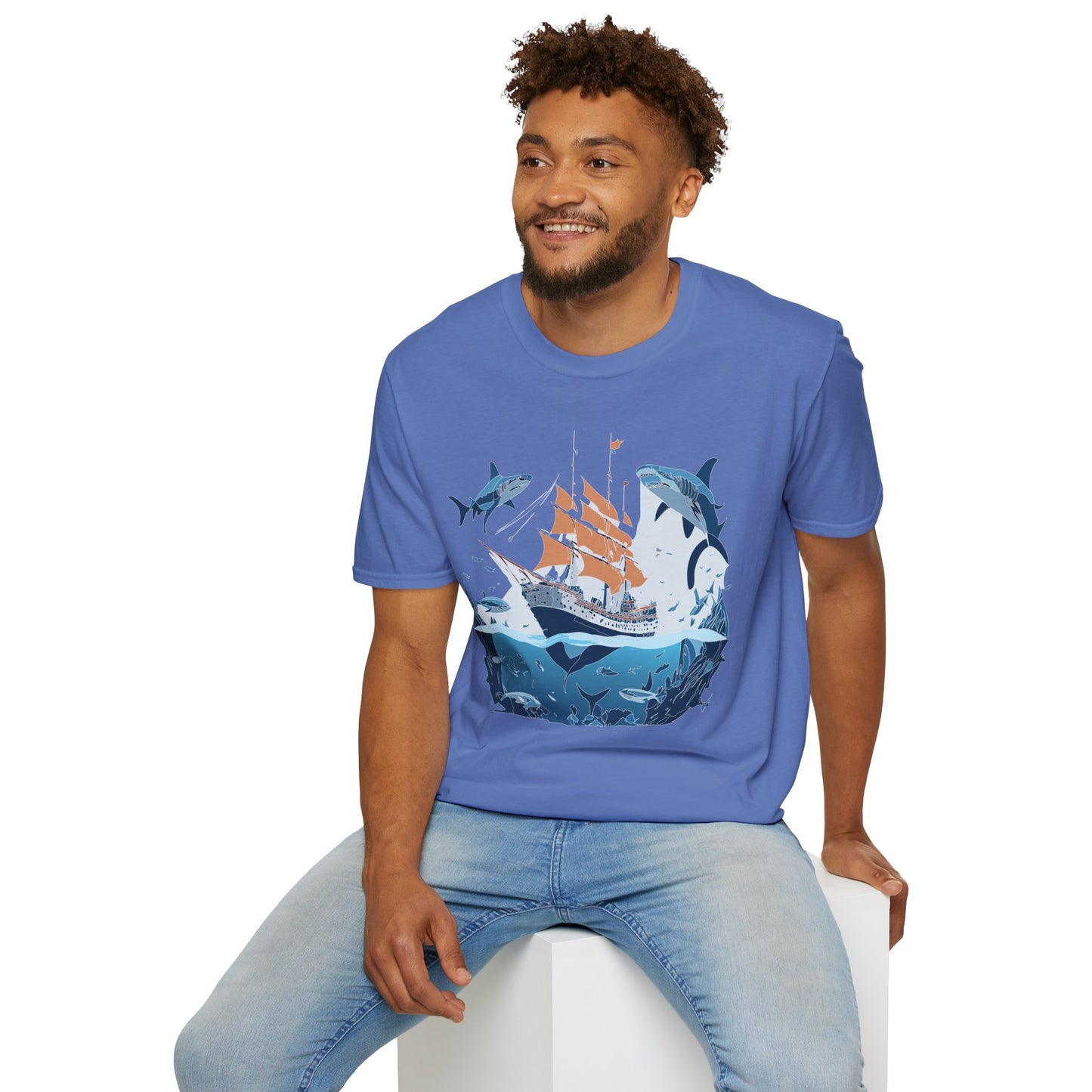 Ocean Tee Shirt, Ocean Shirt, Shirt with Ocean, U boat Tees, Shirt with U-Boat