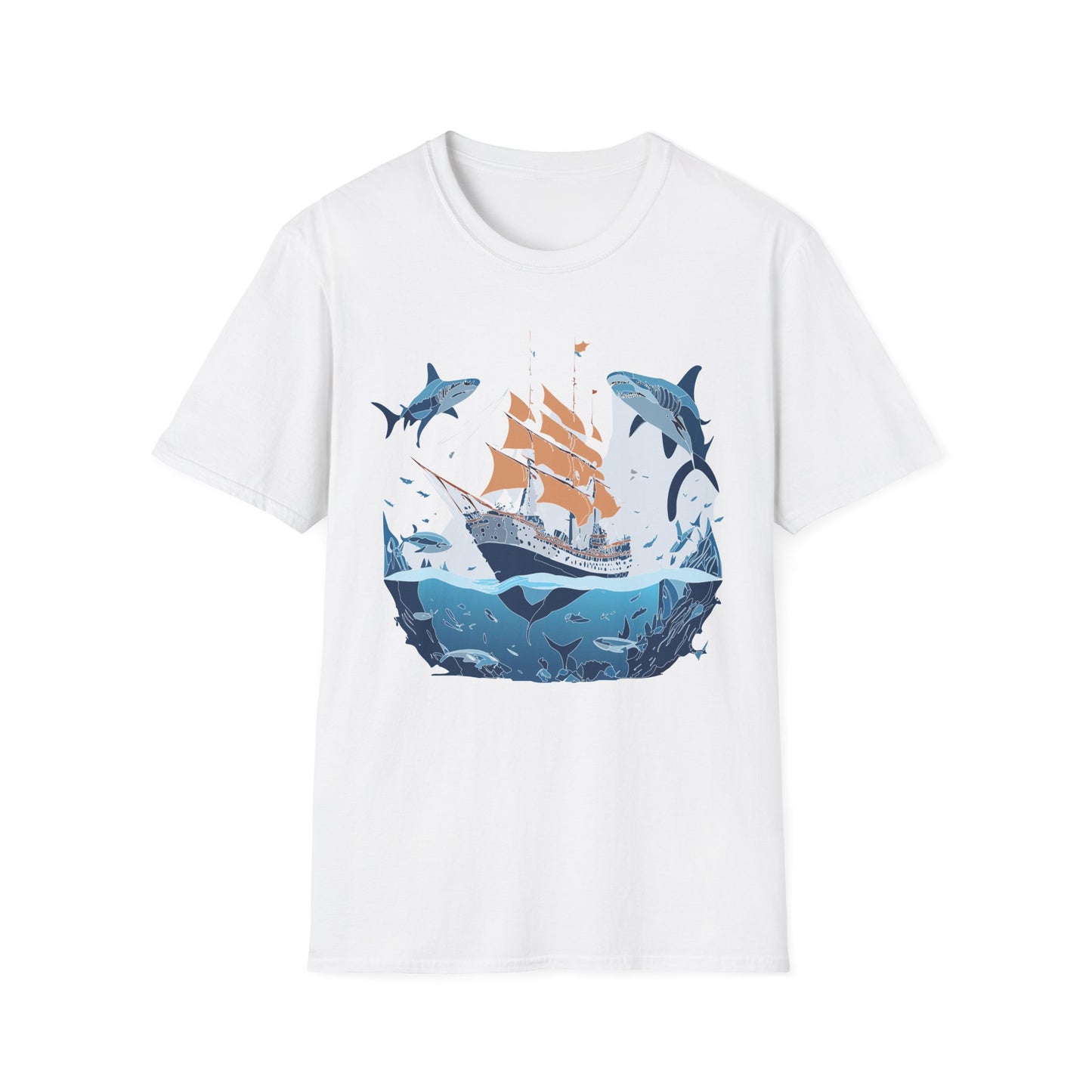 Ocean Tee Shirt, Ocean Shirt, Shirt with Ocean, U boat Tees, Shirt with U-Boat