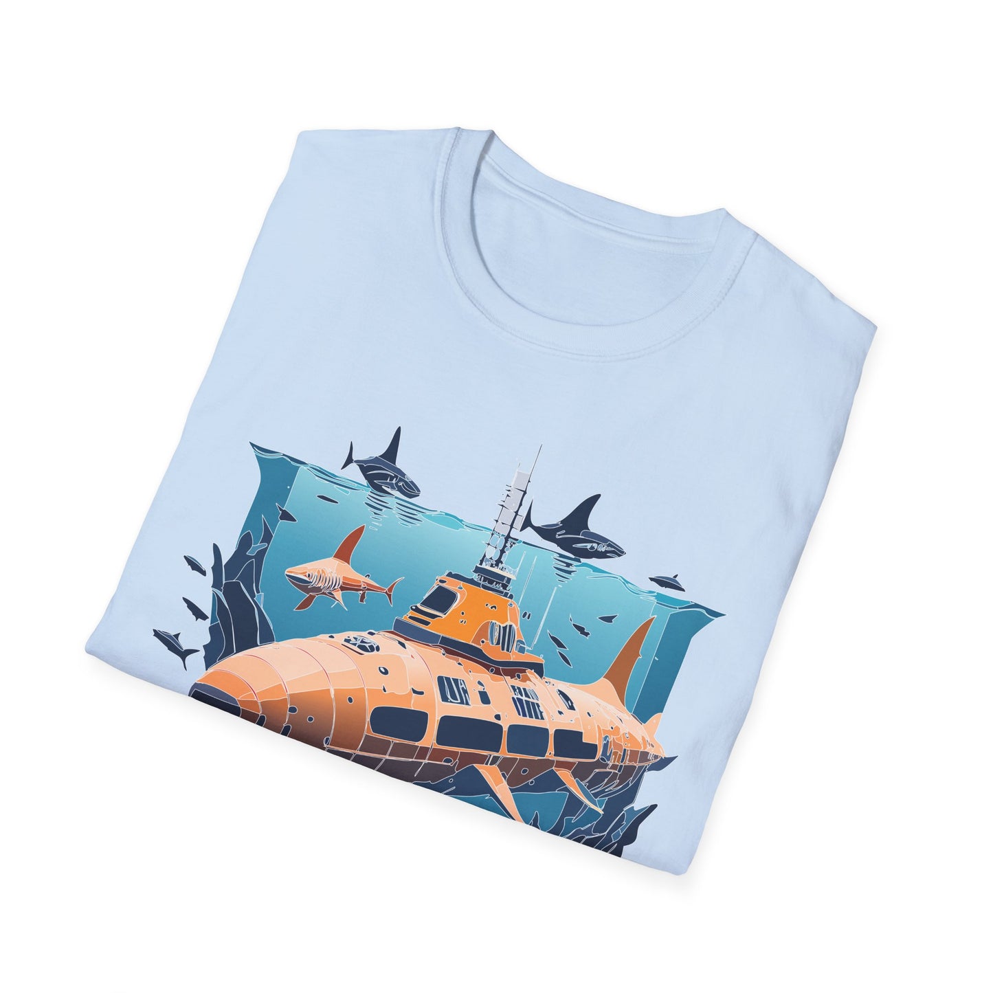 Ocean Tee Shirt, Ocean Shirt, Shirt with Ocean, U boat Tees, Shirt with U-Boat