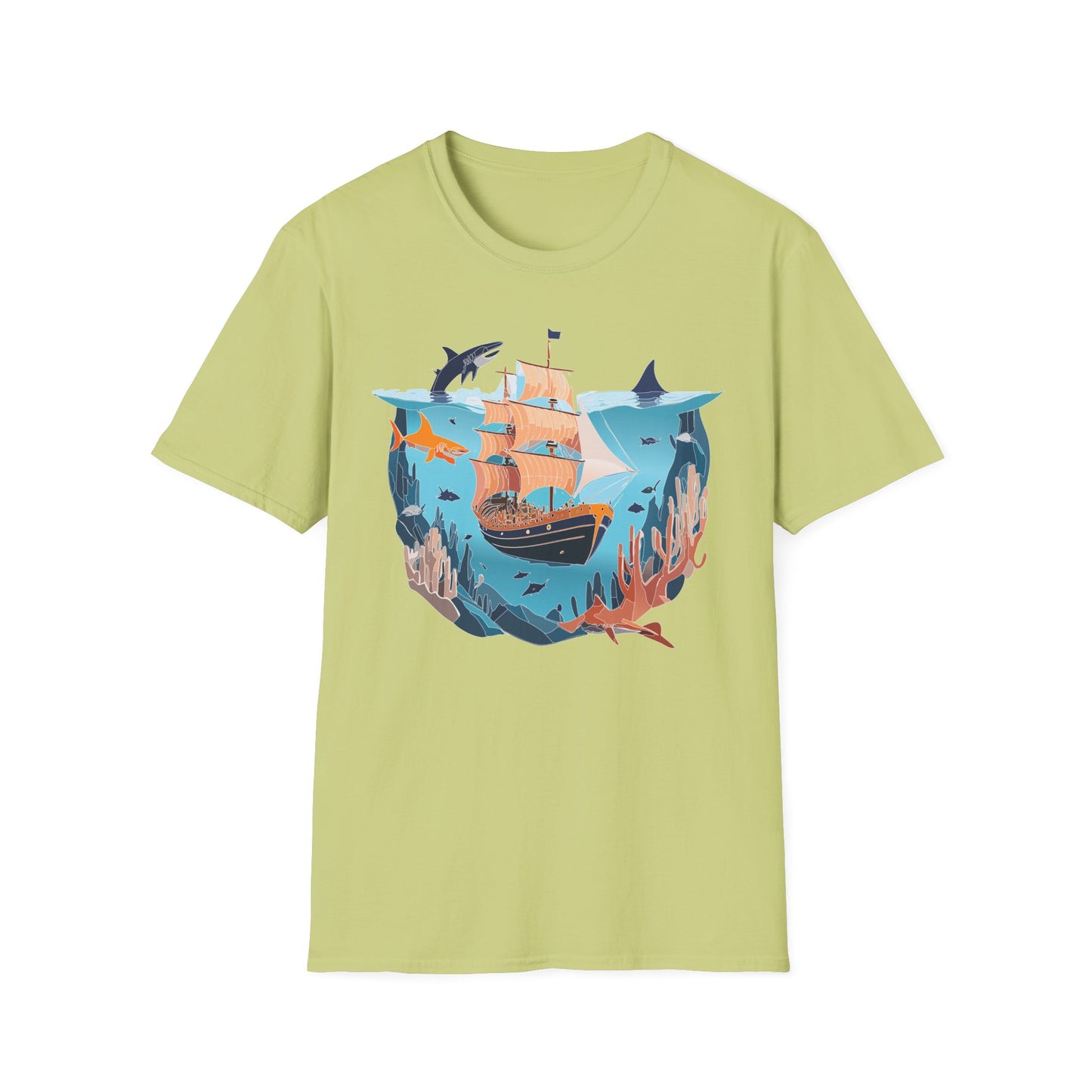 Ocean Tee Shirt, Ocean Shirt, Shirt with Ocean, U boat Tees, Shirt with U-Boat