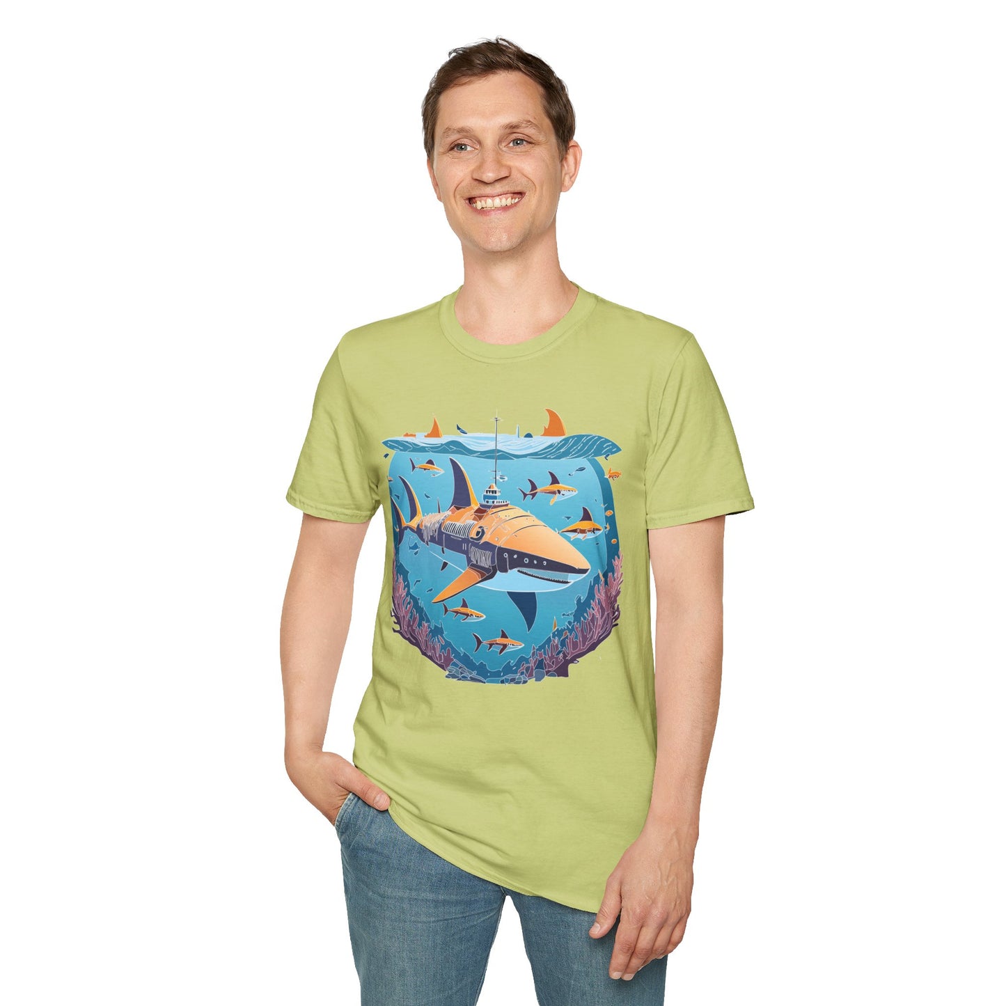 Ocean Tee Shirt, Ocean Shirt, Shirt with Ocean, U boat Tees, Shirt with U-Boat