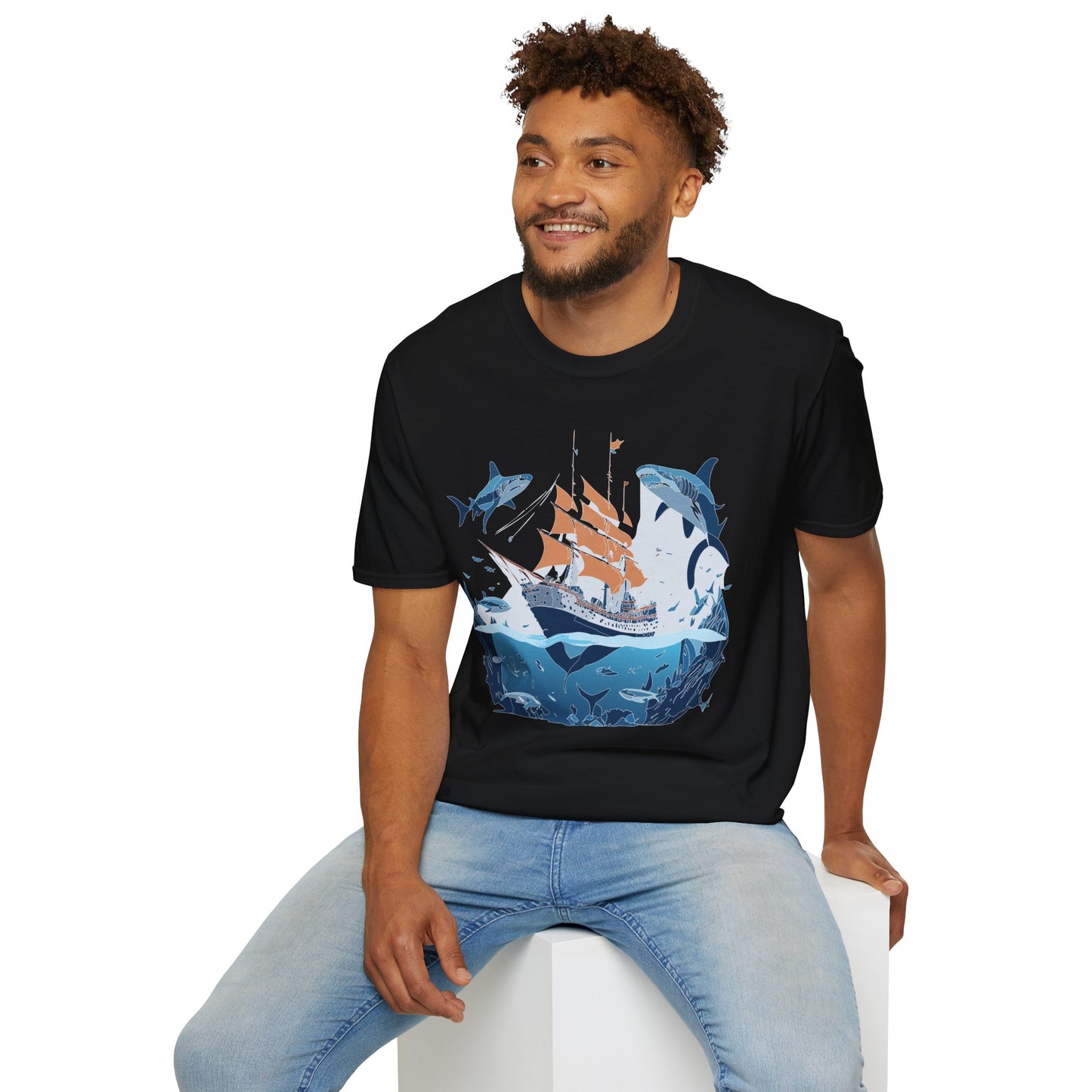 Ocean Tee Shirt, Ocean Shirt, Shirt with Ocean, U boat Tees, Shirt with U-Boat