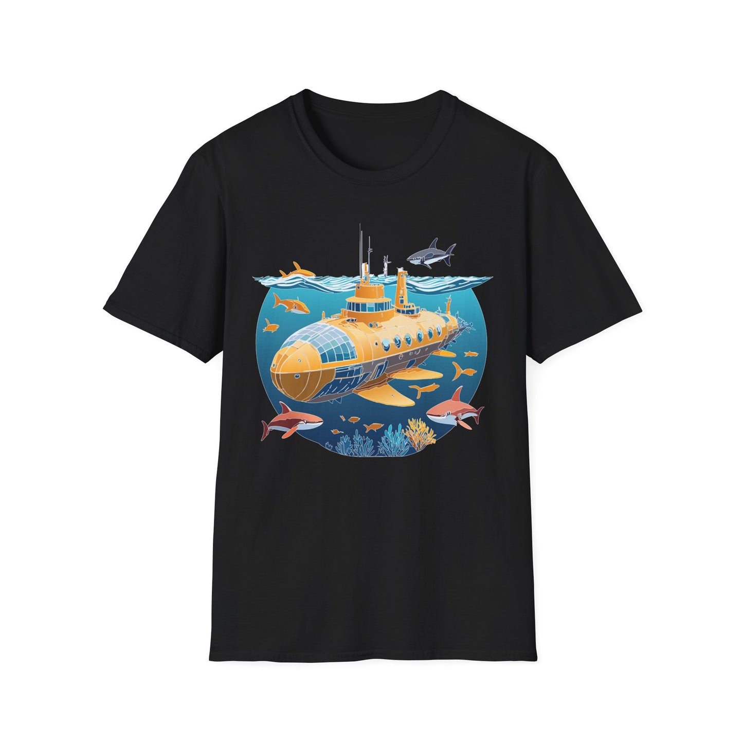 Ocean Tee Shirt, Ocean Shirt, Shirt with Ocean, U boat Tees, Shirt with U-Boat