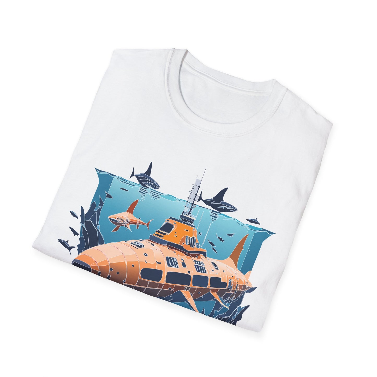 Ocean Tee Shirt, Ocean Shirt, Shirt with Ocean, U boat Tees, Shirt with U-Boat