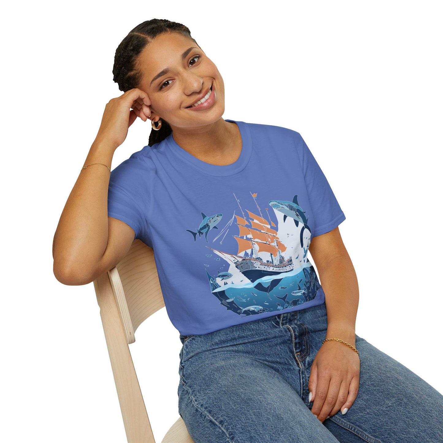 Ocean Tee Shirt, Ocean Shirt, Shirt with Ocean, U boat Tees, Shirt with U-Boat