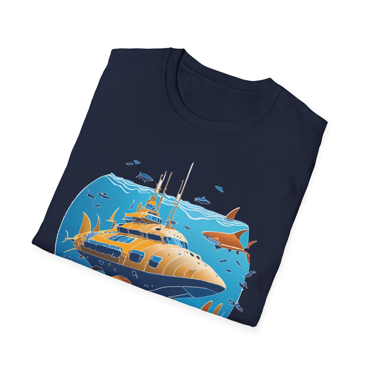 Ocean Tee Shirt, Ocean Shirt, Shirt with Ocean, U boat Tees, Shirt with U-Boat