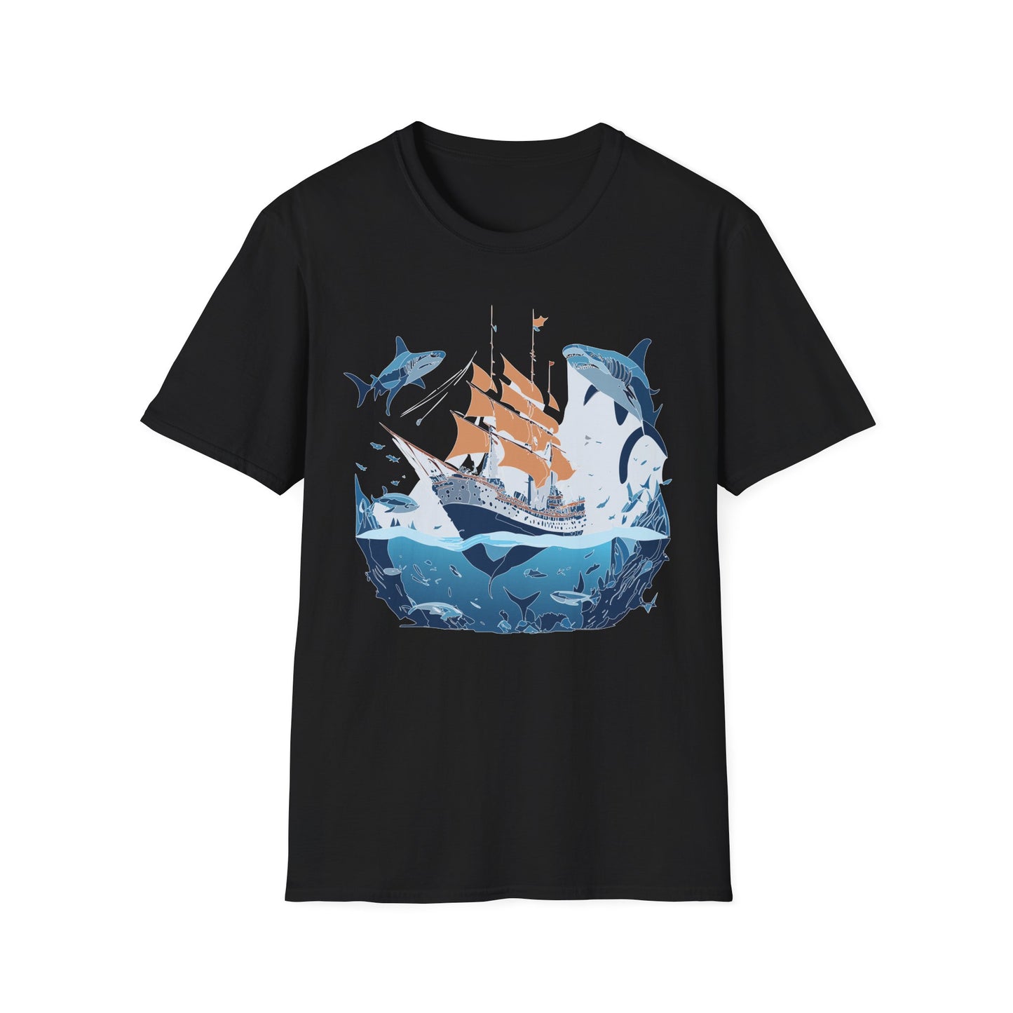 Ocean Tee Shirt, Ocean Shirt, Shirt with Ocean, U boat Tees, Shirt with U-Boat
