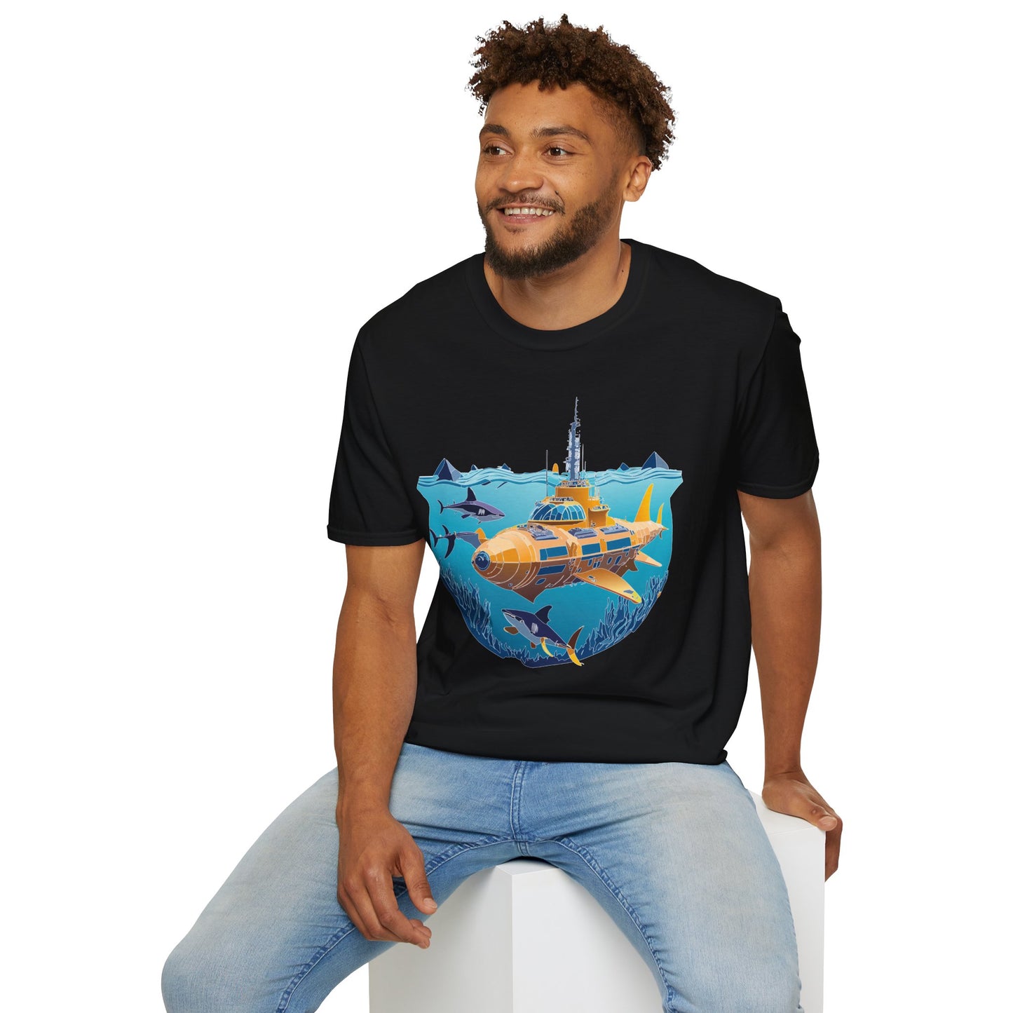 Ocean Tee Shirt, Ocean Shirt, Shirt with Ocean, U boat Tees, Shirt with U-Boat