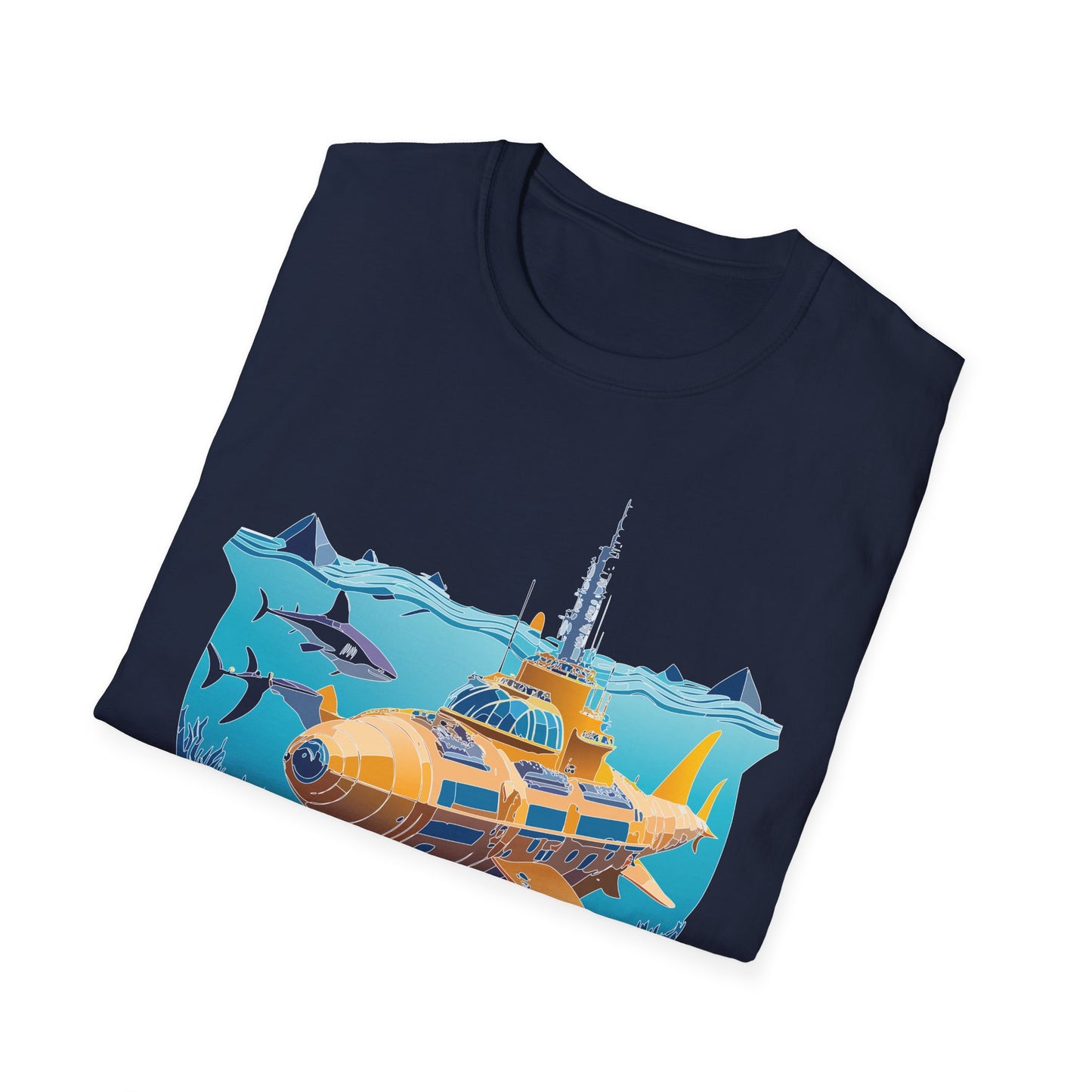 Ocean Tee Shirt, Ocean Shirt, Shirt with Ocean, U boat Tees, Shirt with U-Boat