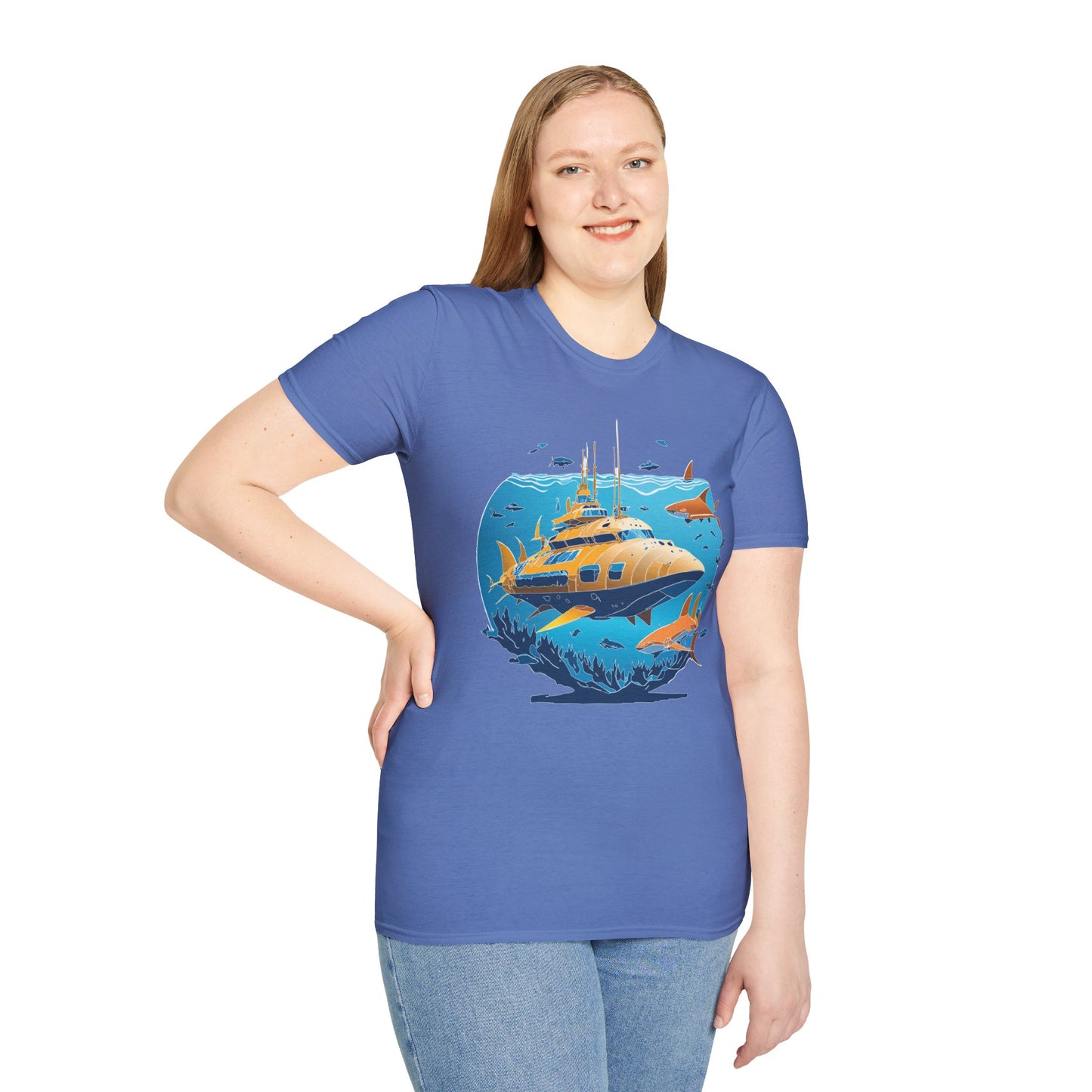 Ocean Tee Shirt, Ocean Shirt, Shirt with Ocean, U boat Tees, Shirt with U-Boat