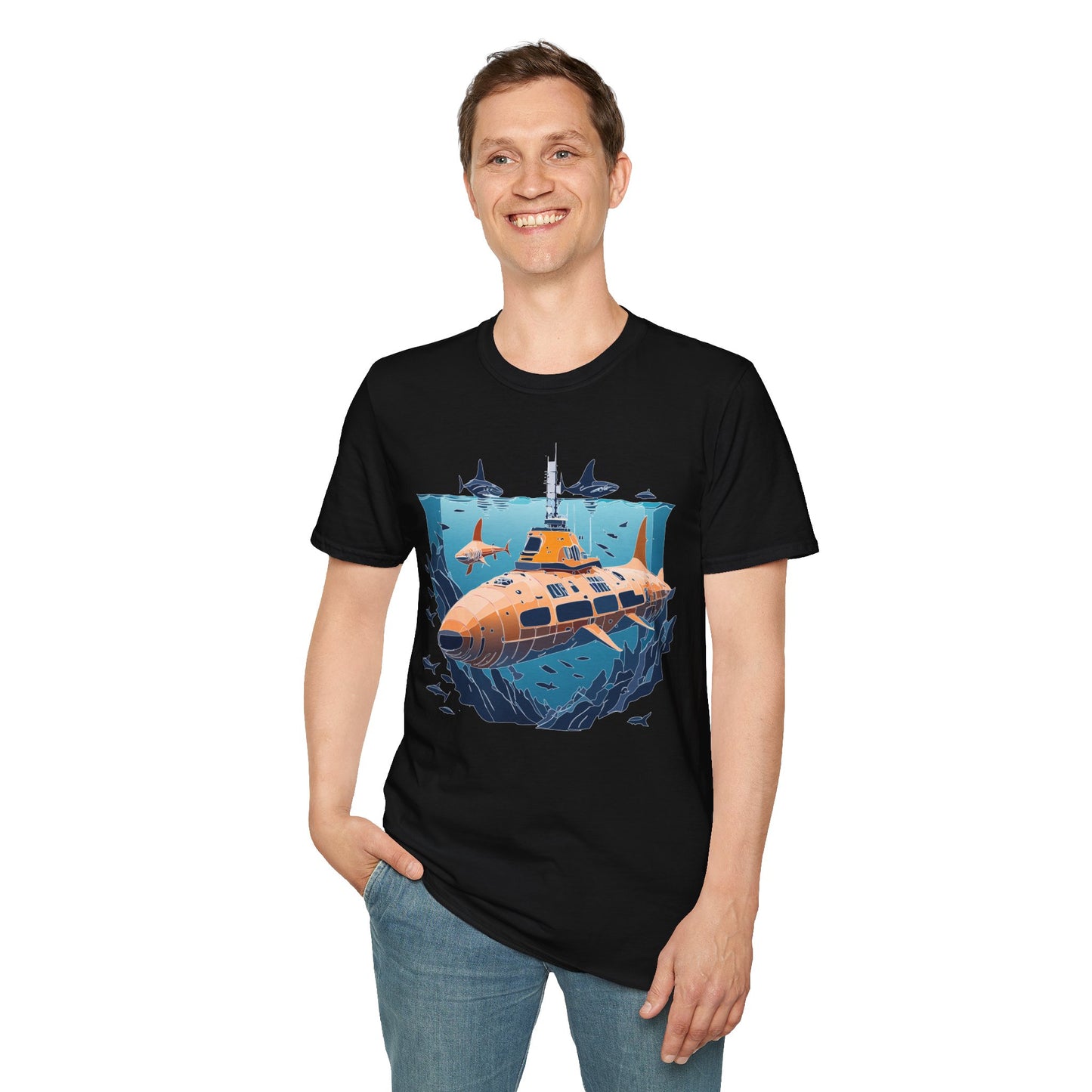 Ocean Tee Shirt, Ocean Shirt, Shirt with Ocean, U boat Tees, Shirt with U-Boat
