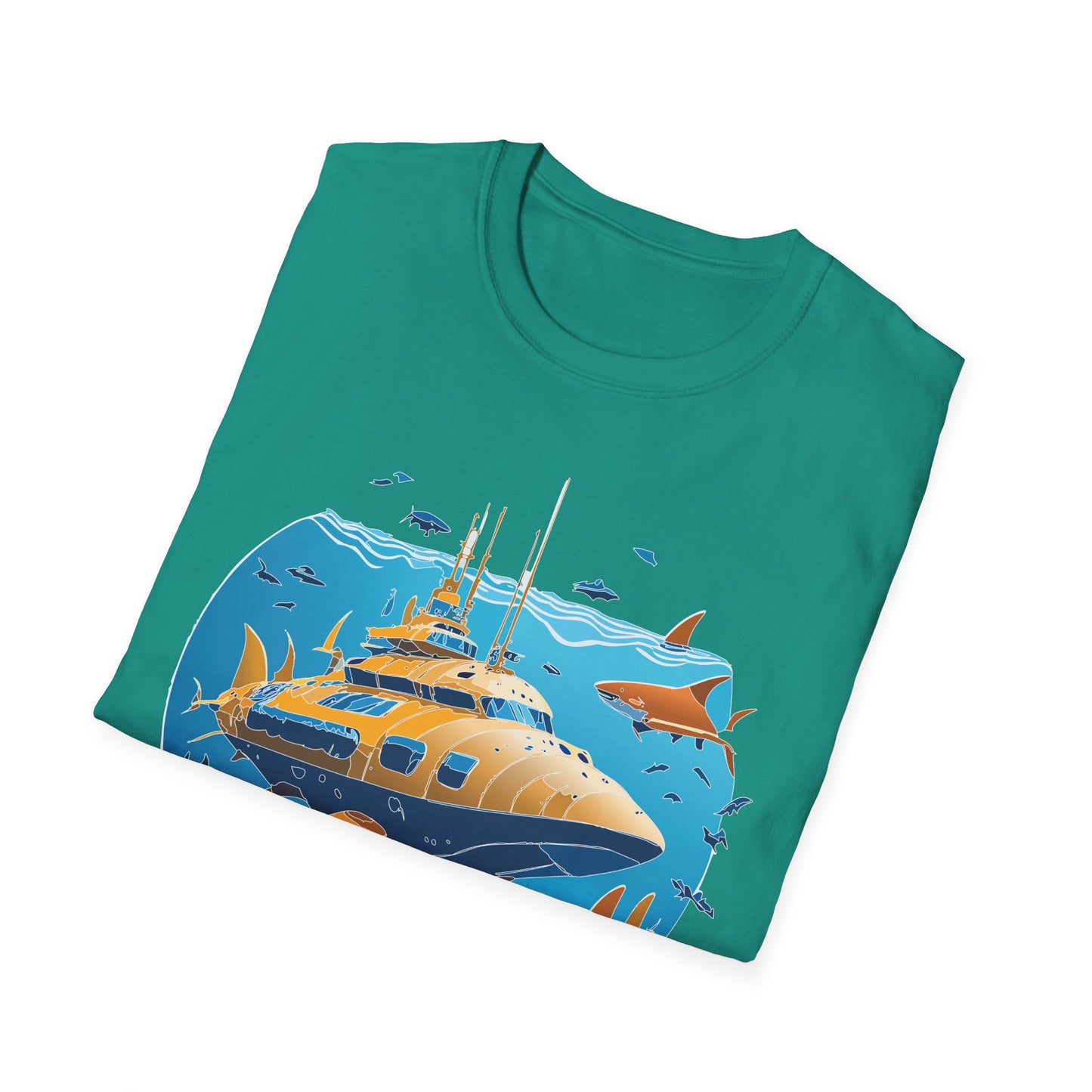 Ocean Tee Shirt, Ocean Shirt, Shirt with Ocean, U boat Tees, Shirt with U-Boat