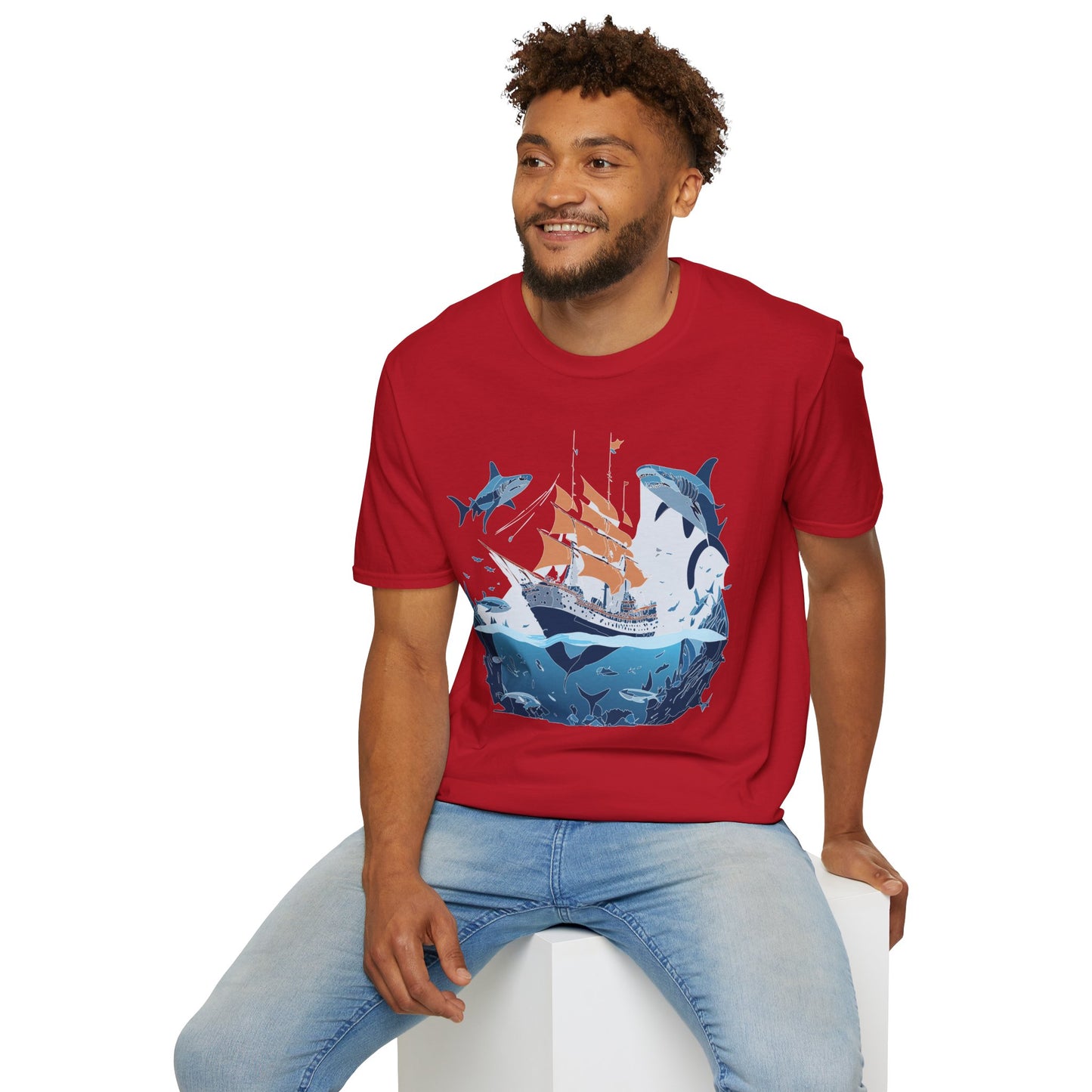 Ocean Tee Shirt, Ocean Shirt, Shirt with Ocean, U boat Tees, Shirt with U-Boat