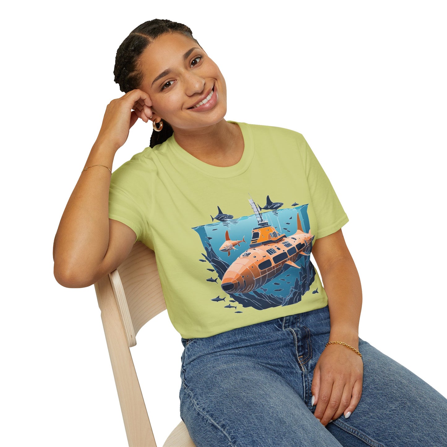 Ocean Tee Shirt, Ocean Shirt, Shirt with Ocean, U boat Tees, Shirt with U-Boat