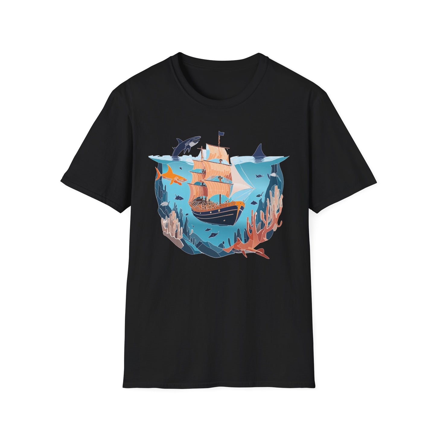 Ocean Tee Shirt, Ocean Shirt, Shirt with Ocean, U boat Tees, Shirt with U-Boat