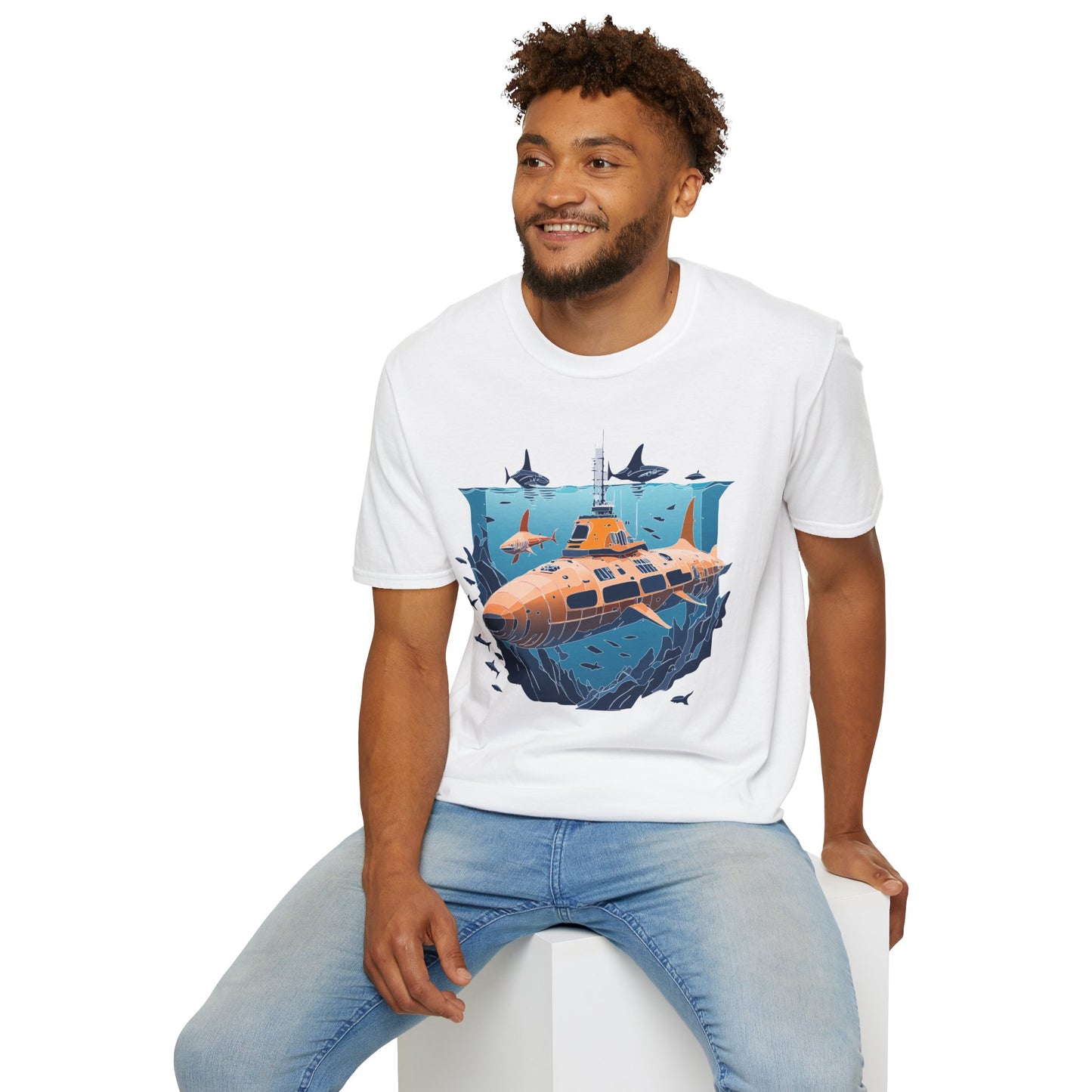 Ocean Tee Shirt, Ocean Shirt, Shirt with Ocean, U boat Tees, Shirt with U-Boat