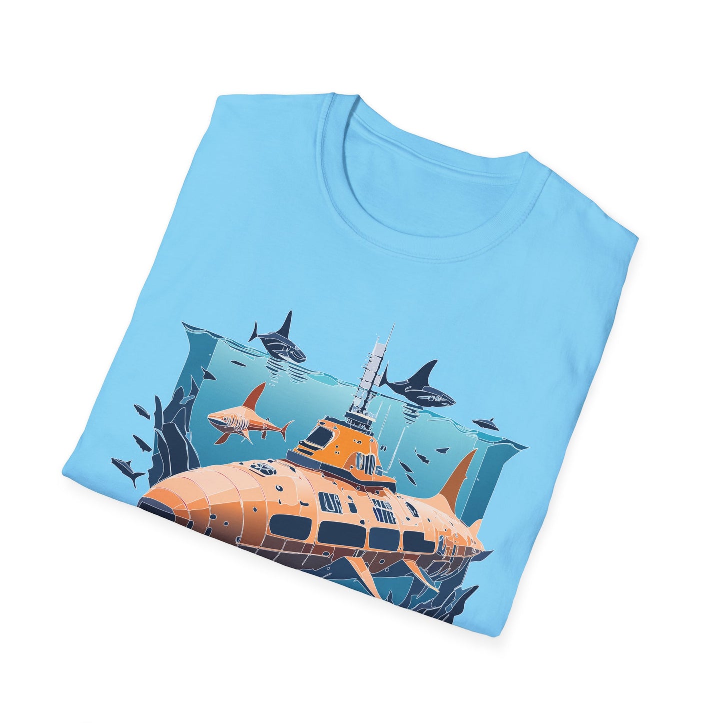Ocean Tee Shirt, Ocean Shirt, Shirt with Ocean, U boat Tees, Shirt with U-Boat