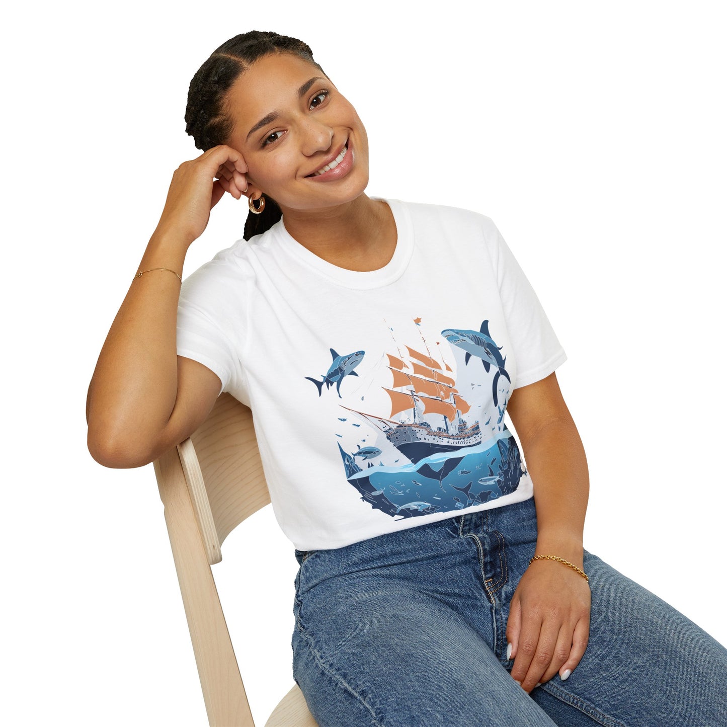 Ocean Tee Shirt, Ocean Shirt, Shirt with Ocean, U boat Tees, Shirt with U-Boat