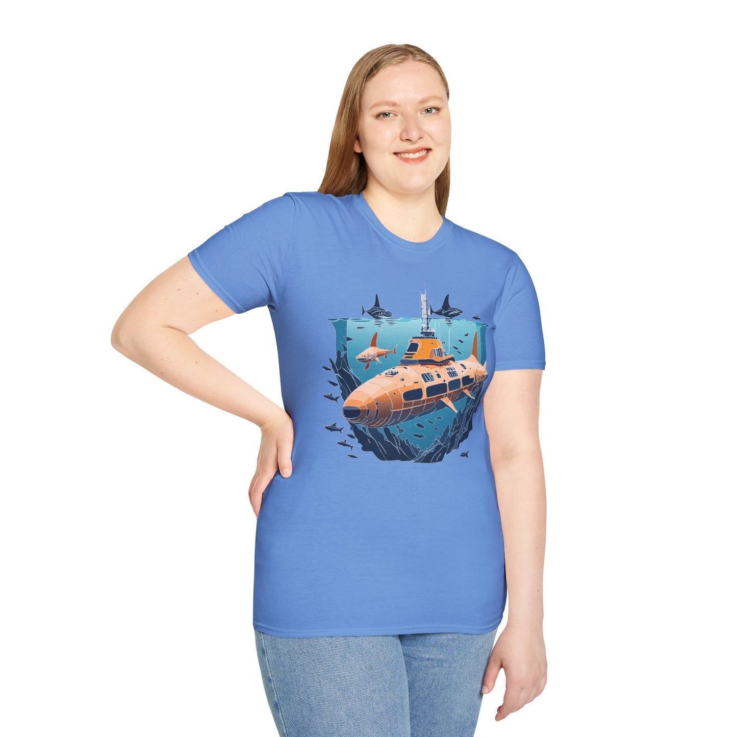 Ocean Tee Shirt, Ocean Shirt, Shirt with Ocean, U boat Tees, Shirt with U-Boat