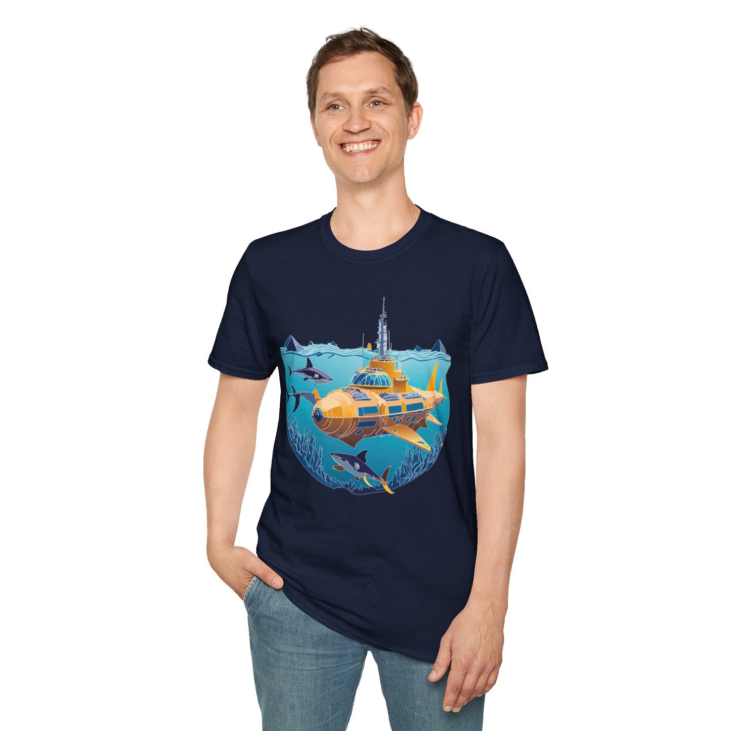 Ocean Tee Shirt, Ocean Shirt, Shirt with Ocean, U boat Tees, Shirt with U-Boat