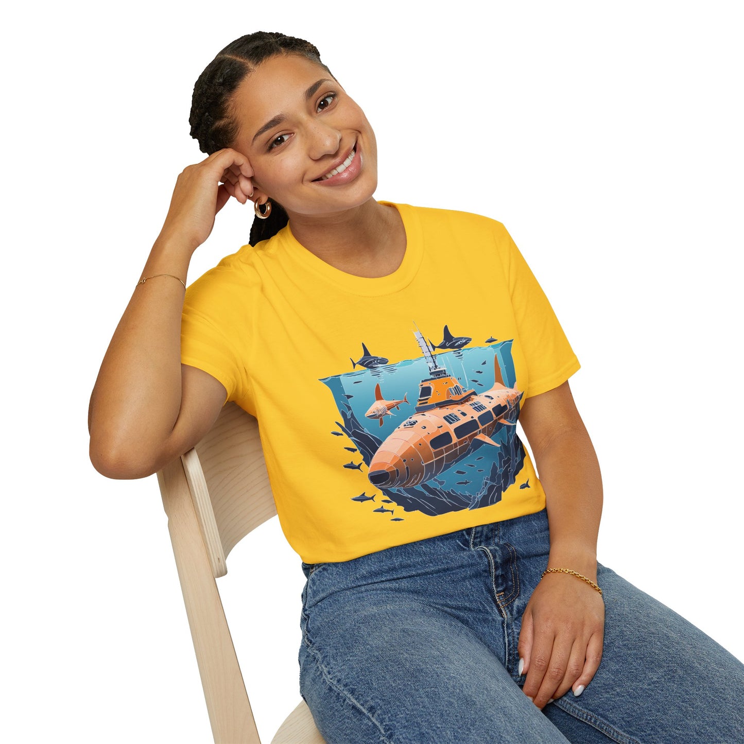 Ocean Tee Shirt, Ocean Shirt, Shirt with Ocean, U boat Tees, Shirt with U-Boat