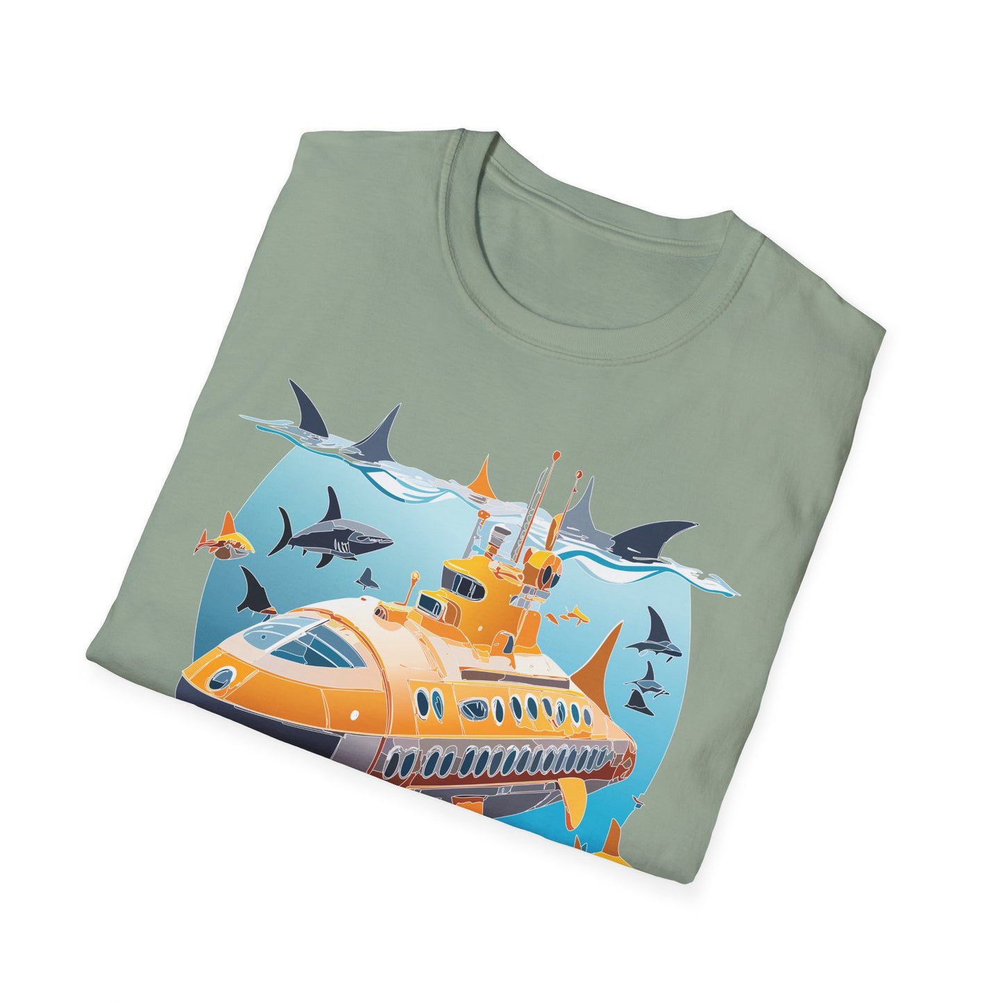 Ocean Tee Shirt, Ocean Shirt, Shirt with Ocean, U boat Tees, Shirt with U-Boat