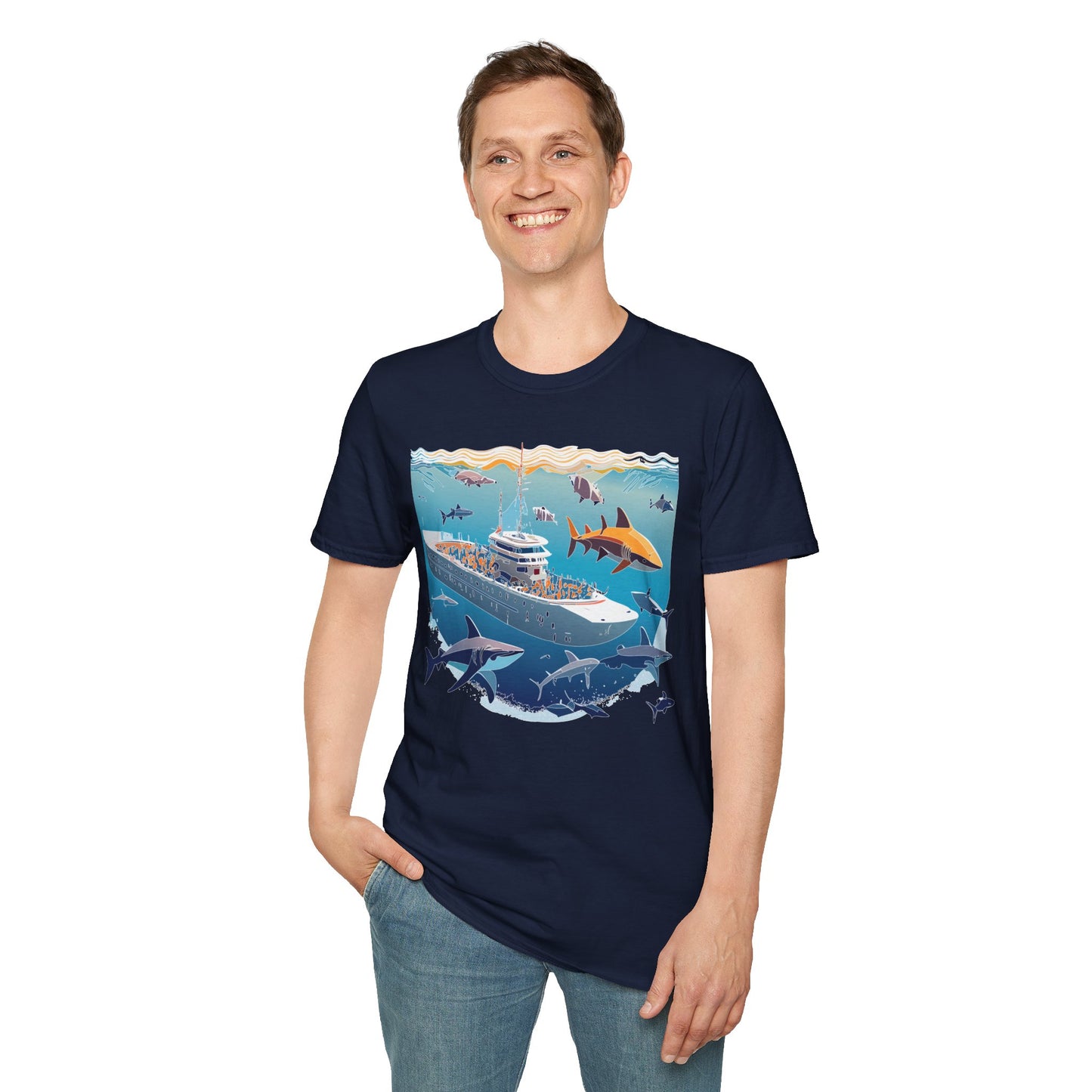 Ocean Tee Shirt, Ocean Shirt, Shirt with Ocean, U boat Tees, Shirt with U-Boat