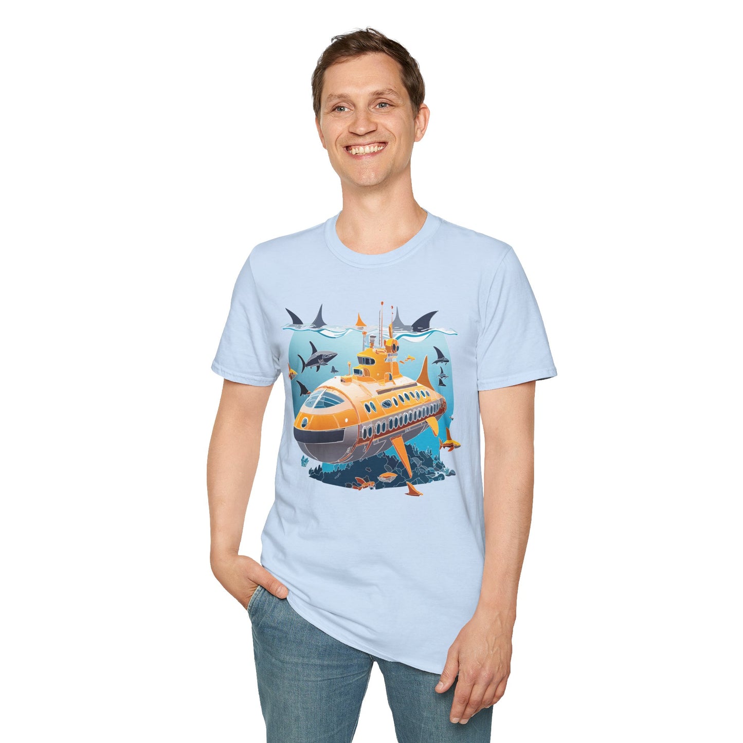 Ocean Tee Shirt, Ocean Shirt, Shirt with Ocean, U boat Tees, Shirt with U-Boat