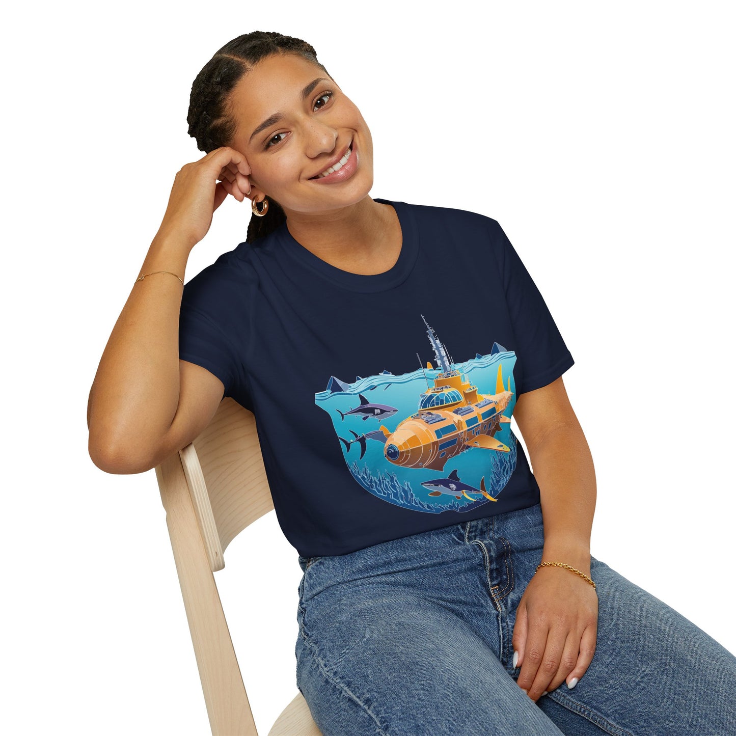 Ocean Tee Shirt, Ocean Shirt, Shirt with Ocean, U boat Tees, Shirt with U-Boat