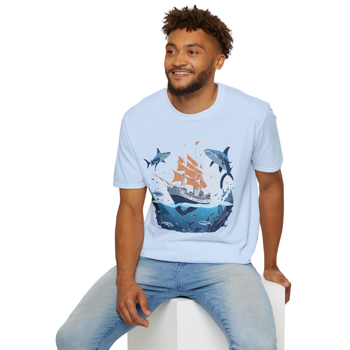 Ocean Tee Shirt, Ocean Shirt, Shirt with Ocean, U boat Tees, Shirt with U-Boat