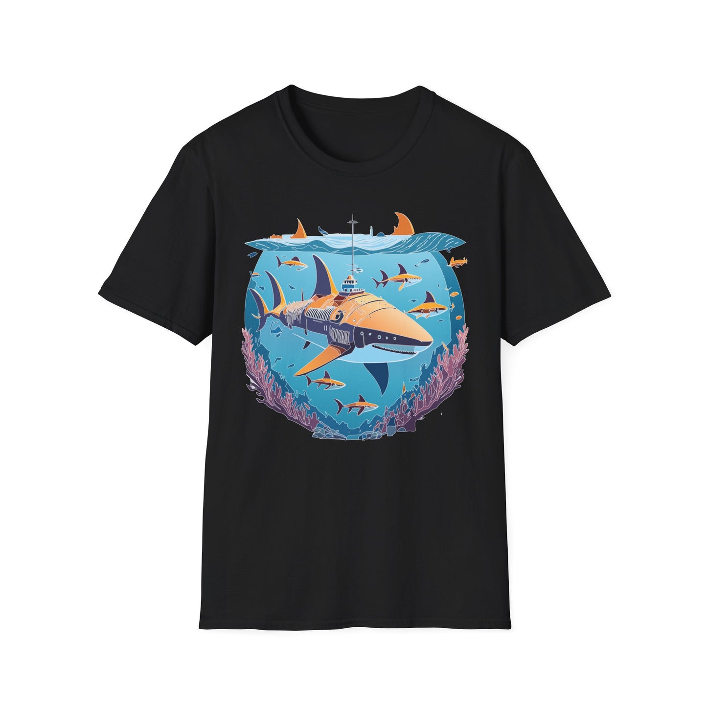 Ocean Tee Shirt, Ocean Shirt, Shirt with Ocean, U boat Tees, Shirt with U-Boat